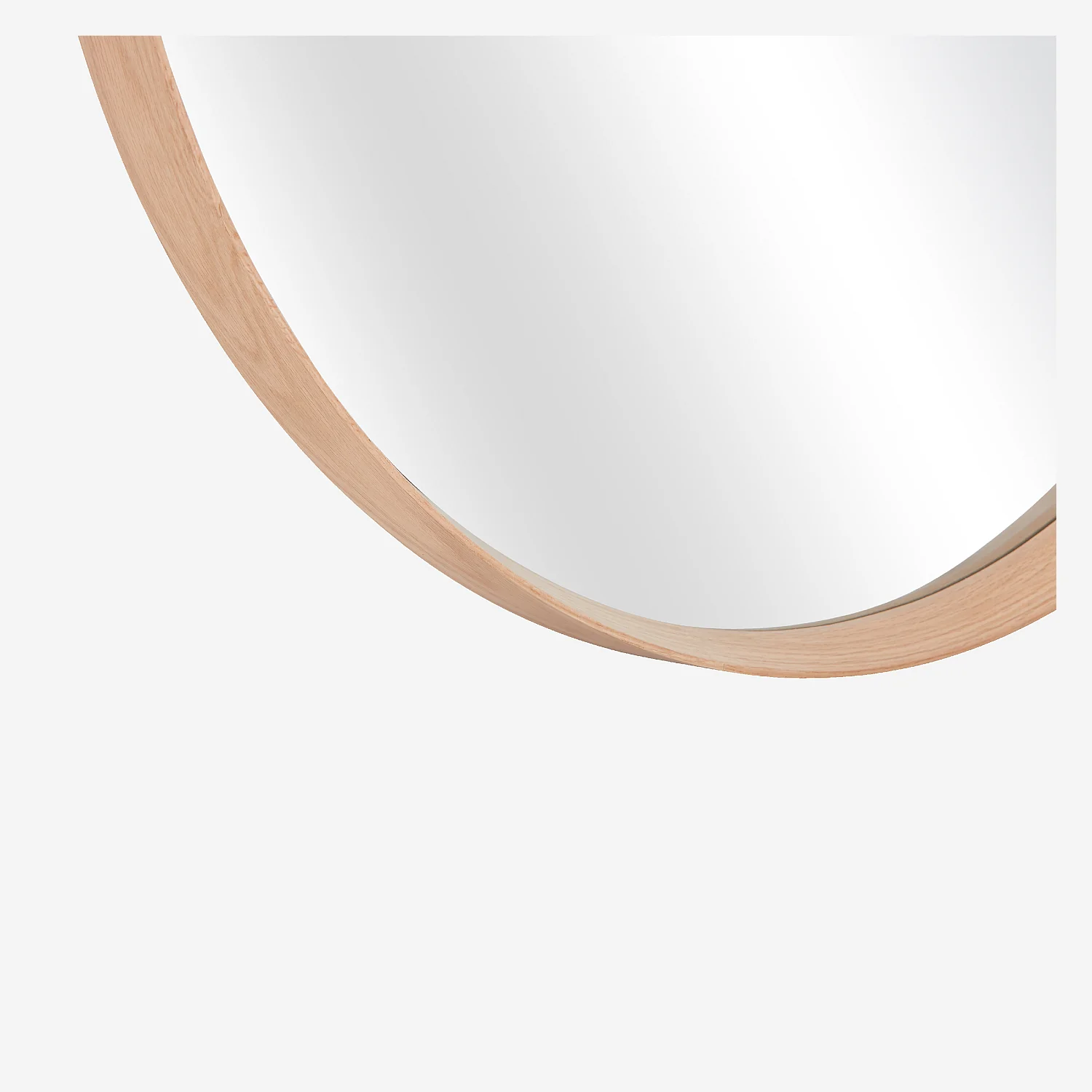Miroir rond en chêne - 100 cm - Naturel  - 2