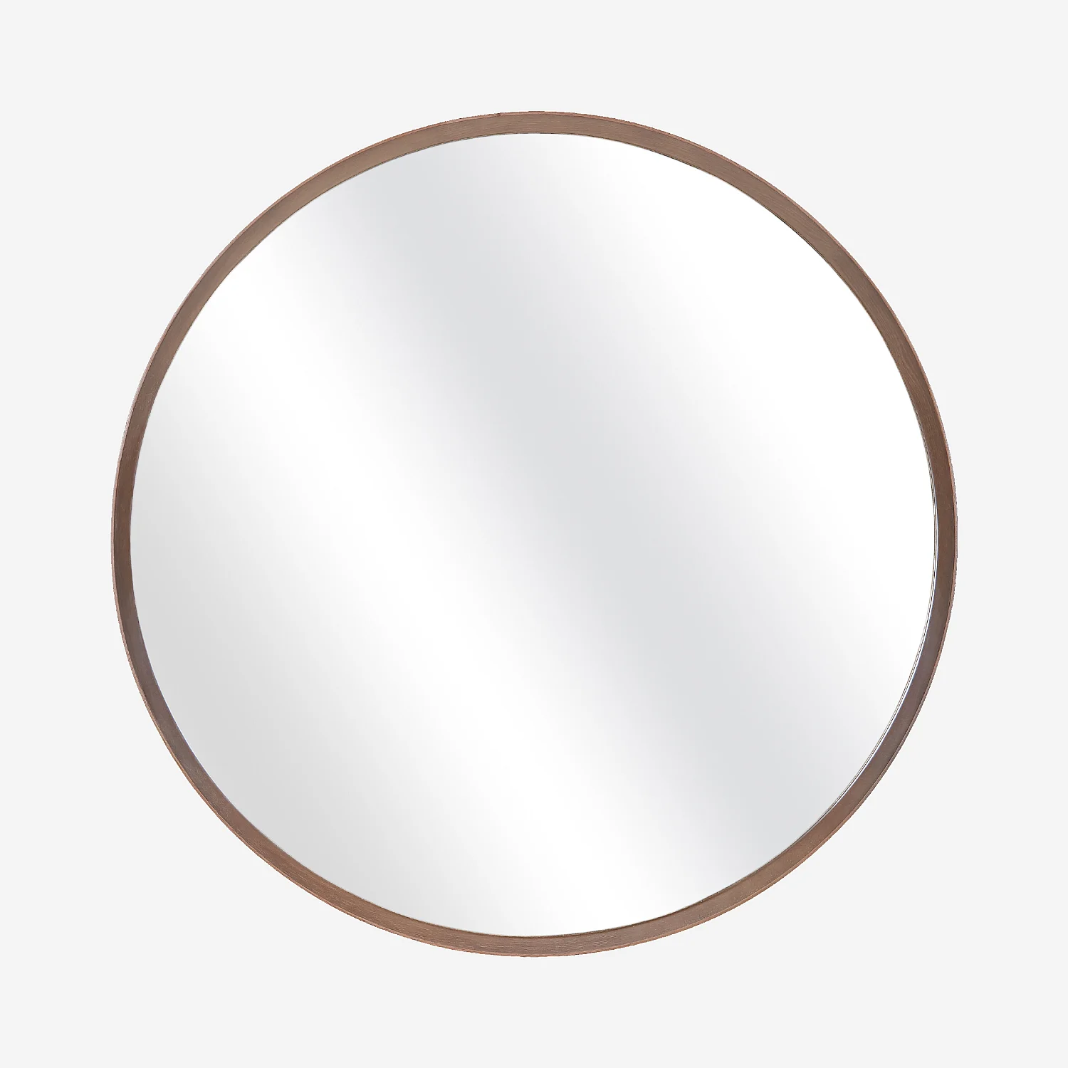 Miroir rond en chêne - 100 cm - Naturel foncé  - 1