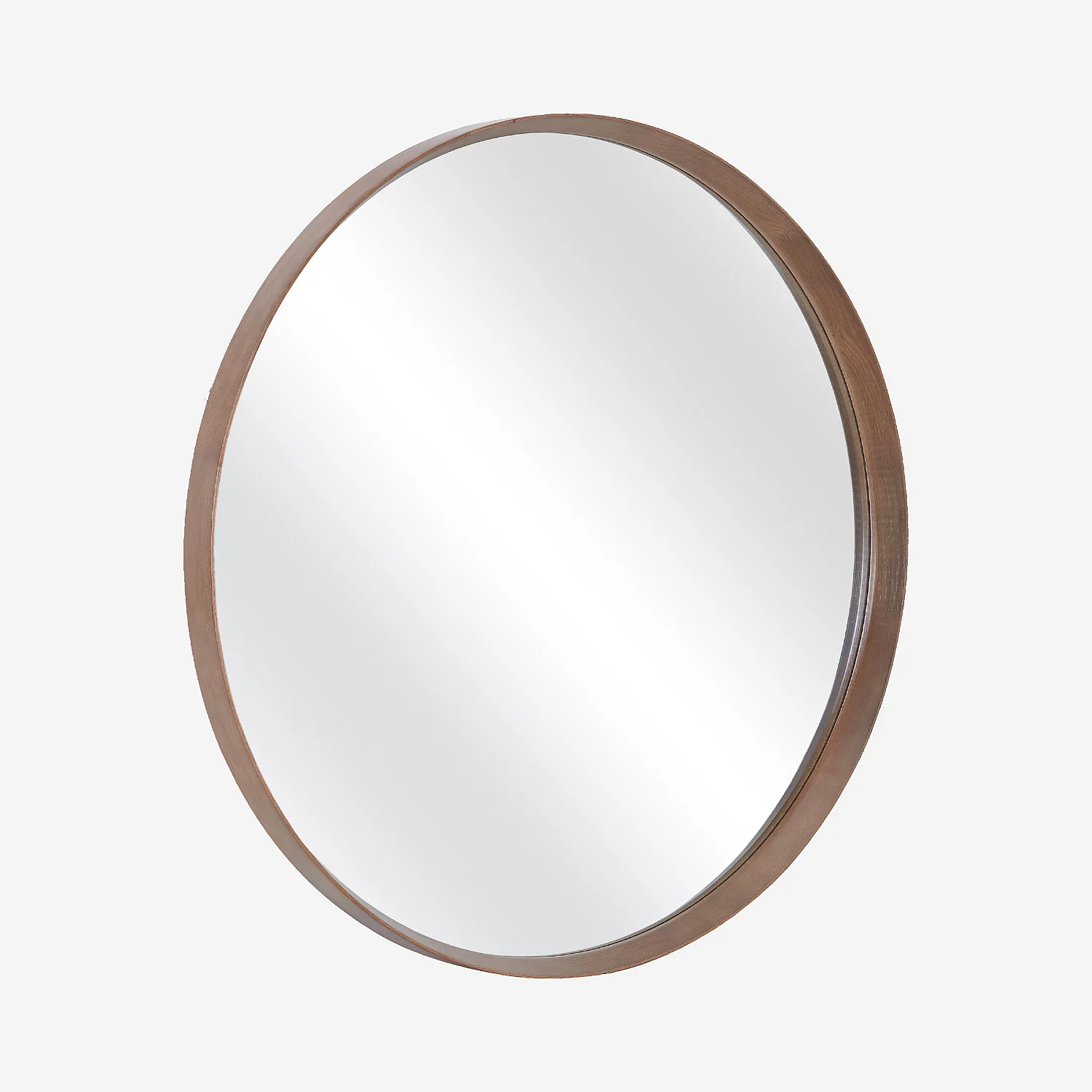 Miroir rond en chêne - 100 cm - Naturel foncé  - 3