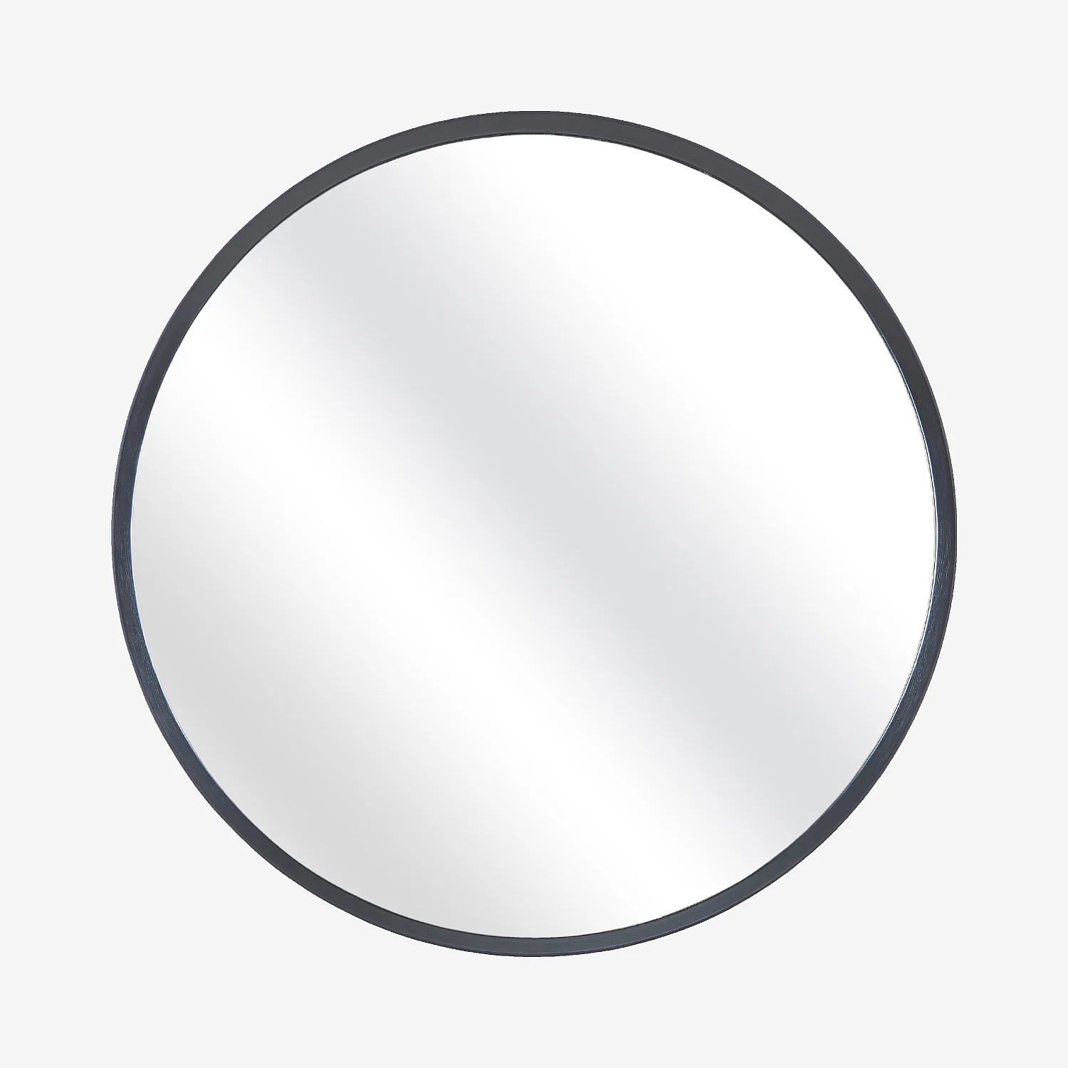 Miroir rond en chêne - 100 cm - Noir - 1