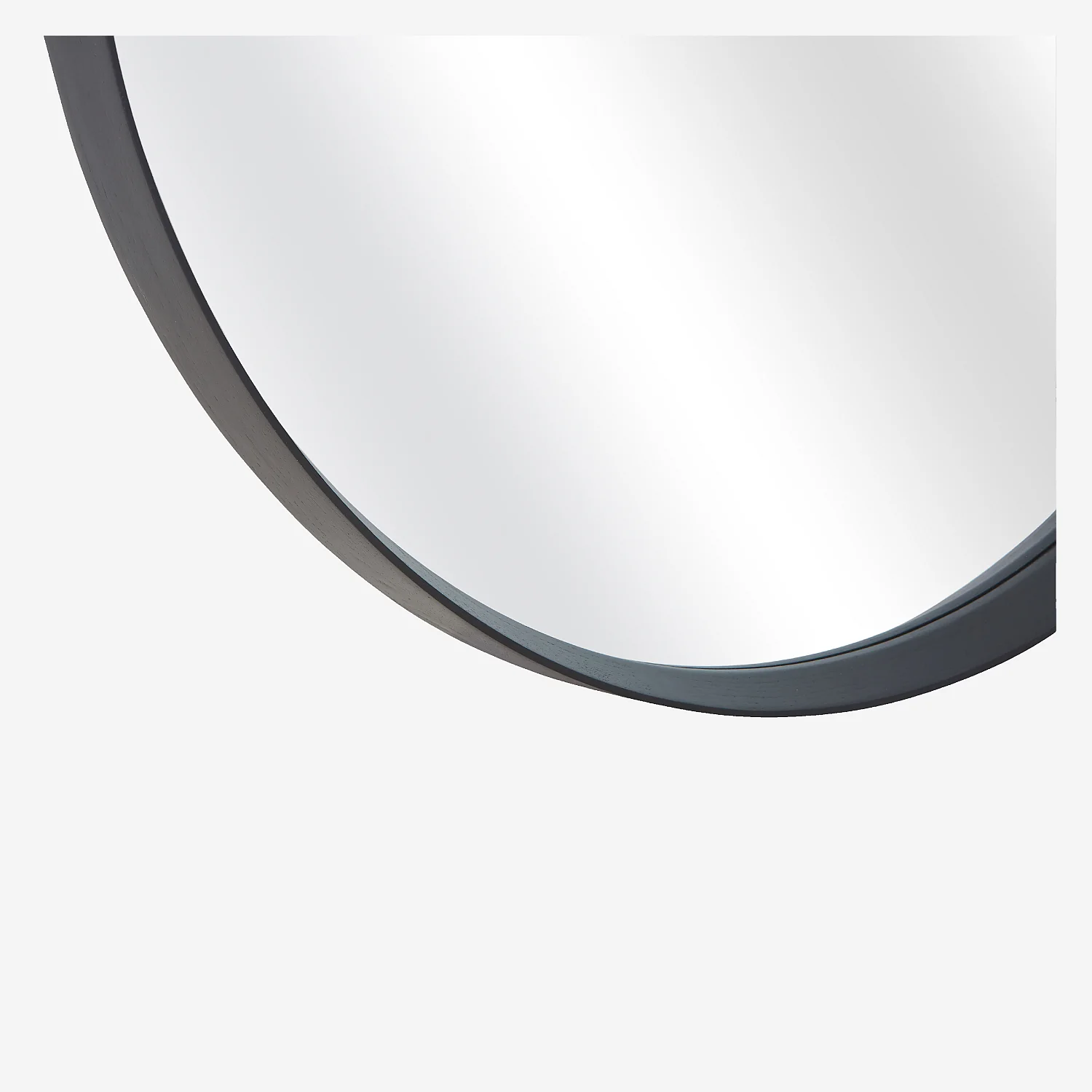 Miroir rond en chêne - 100 cm - Noir - 2