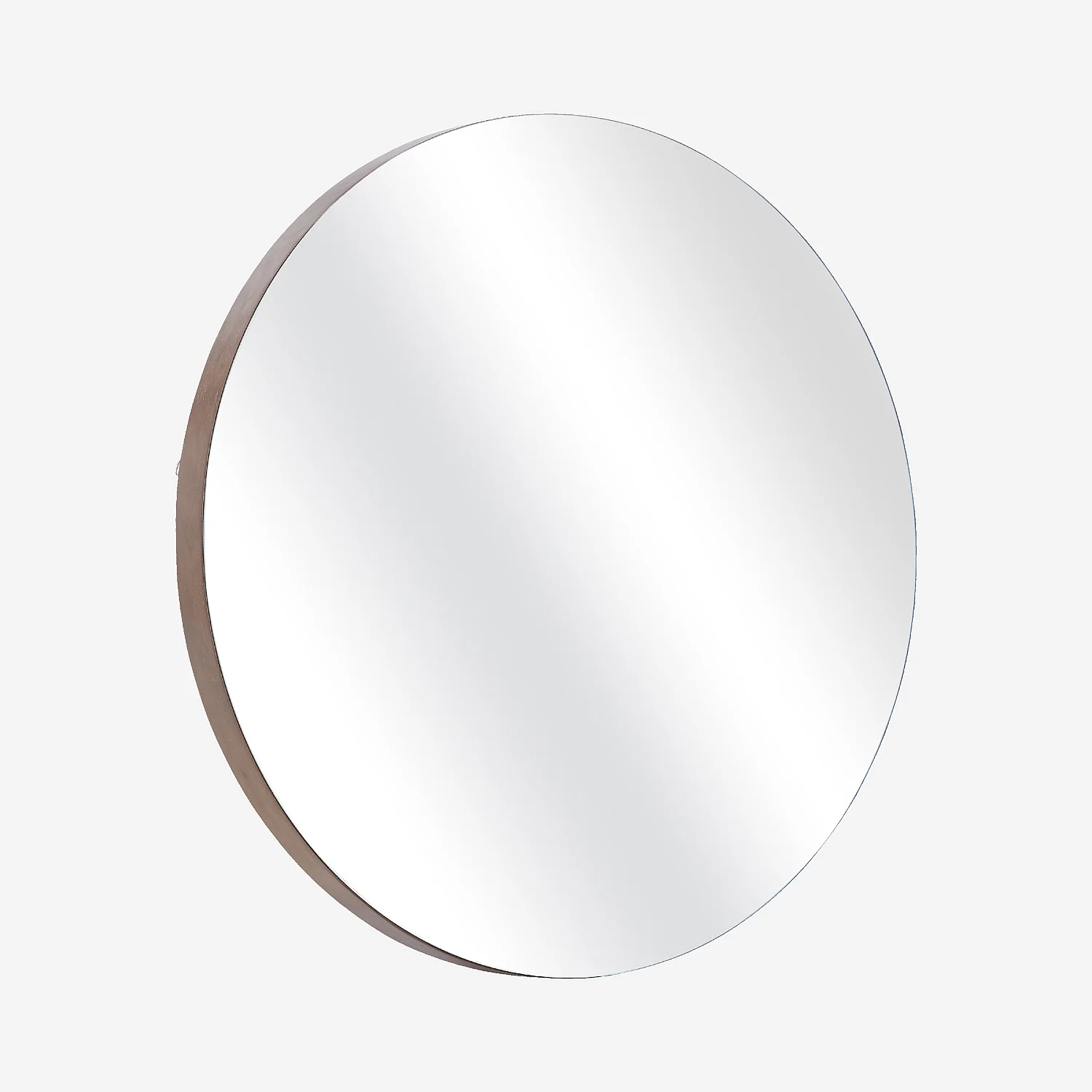 Miroir rond en chêne - 100 cm - Naturel foncé - 3