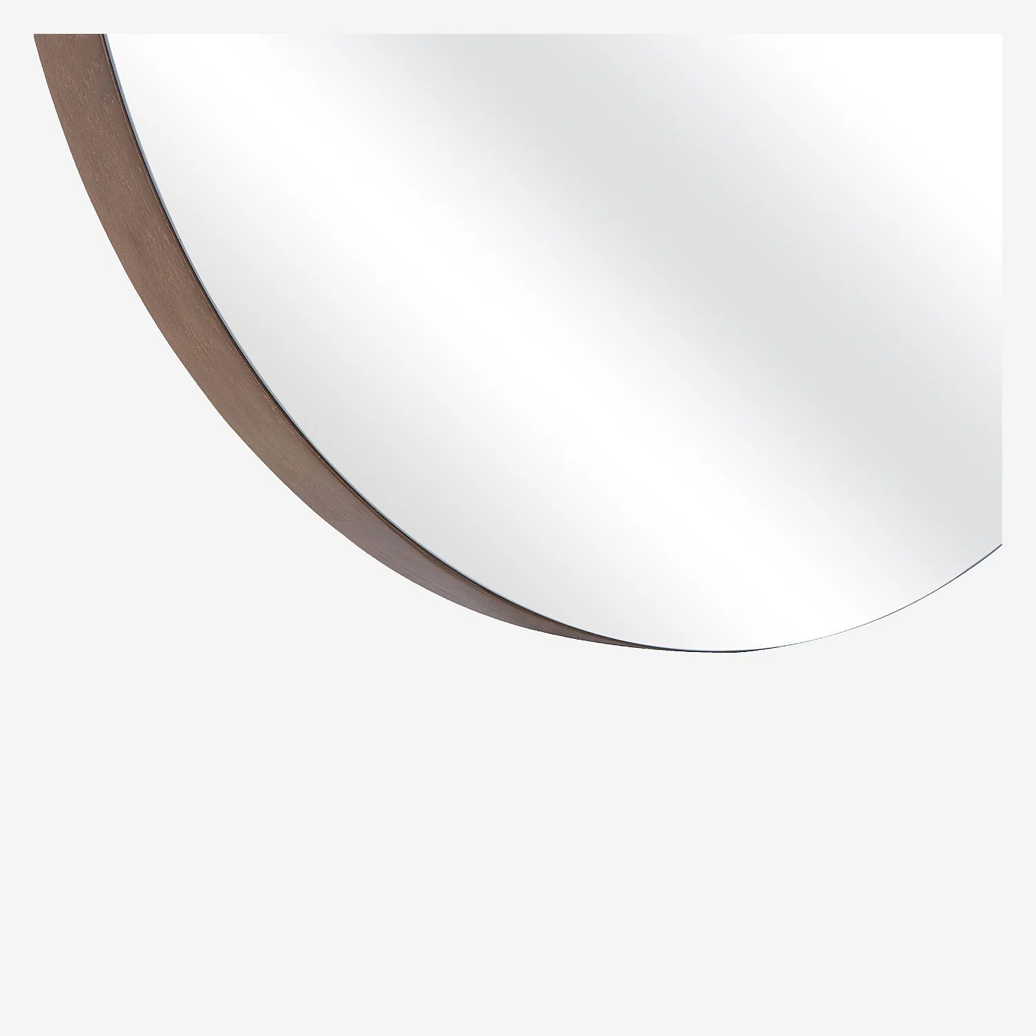 Miroir rond en chêne - 100 cm - Naturel foncé - 2