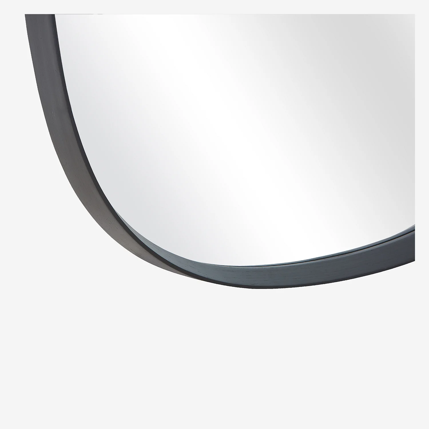 Miroir carré en chêne - 90 cm - Noir - 2