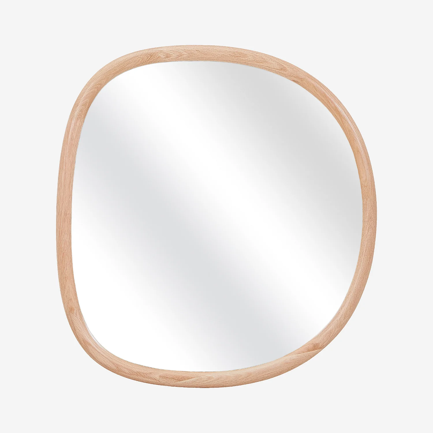 Miroir organique en chêne - 75 x 80 cm - Naturel - 1