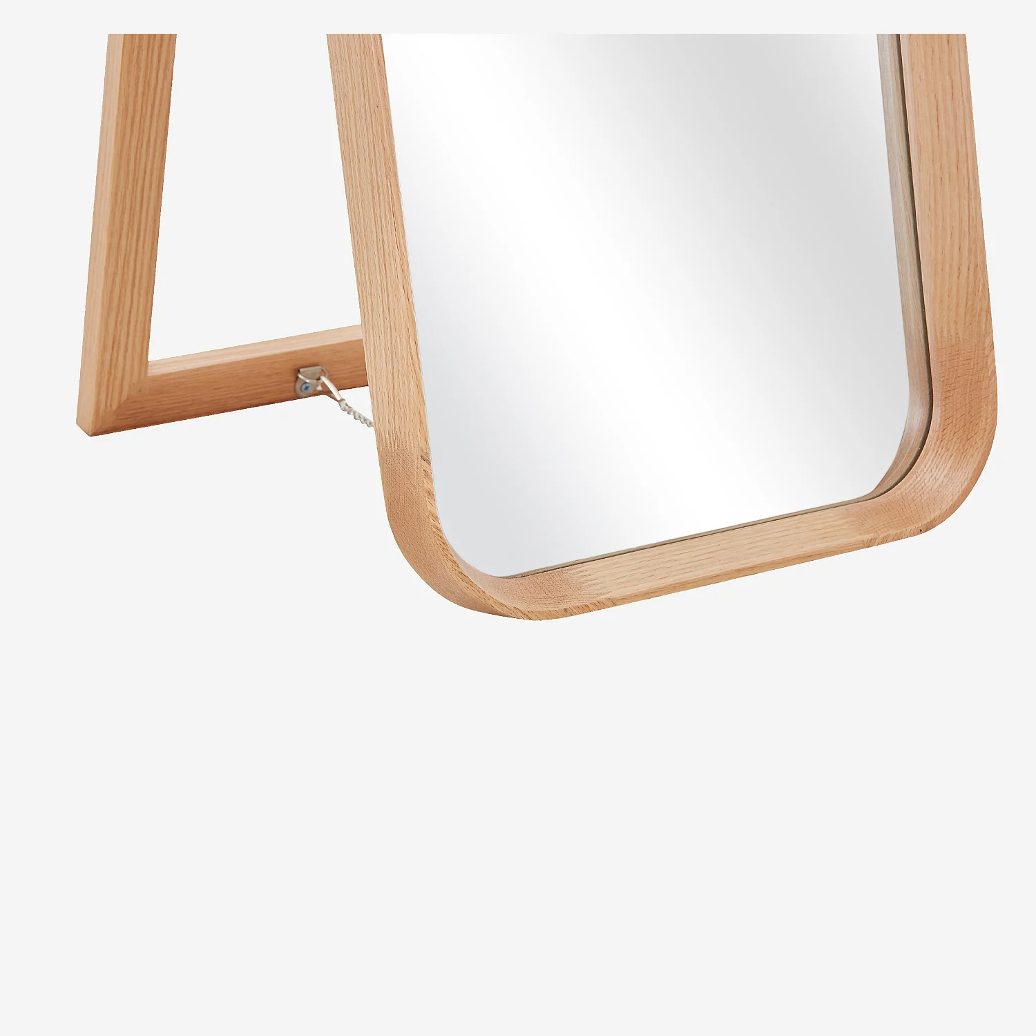 Miroir sur pied rectangulaire en chêne - 40 x 165 cm - Naturel - 2