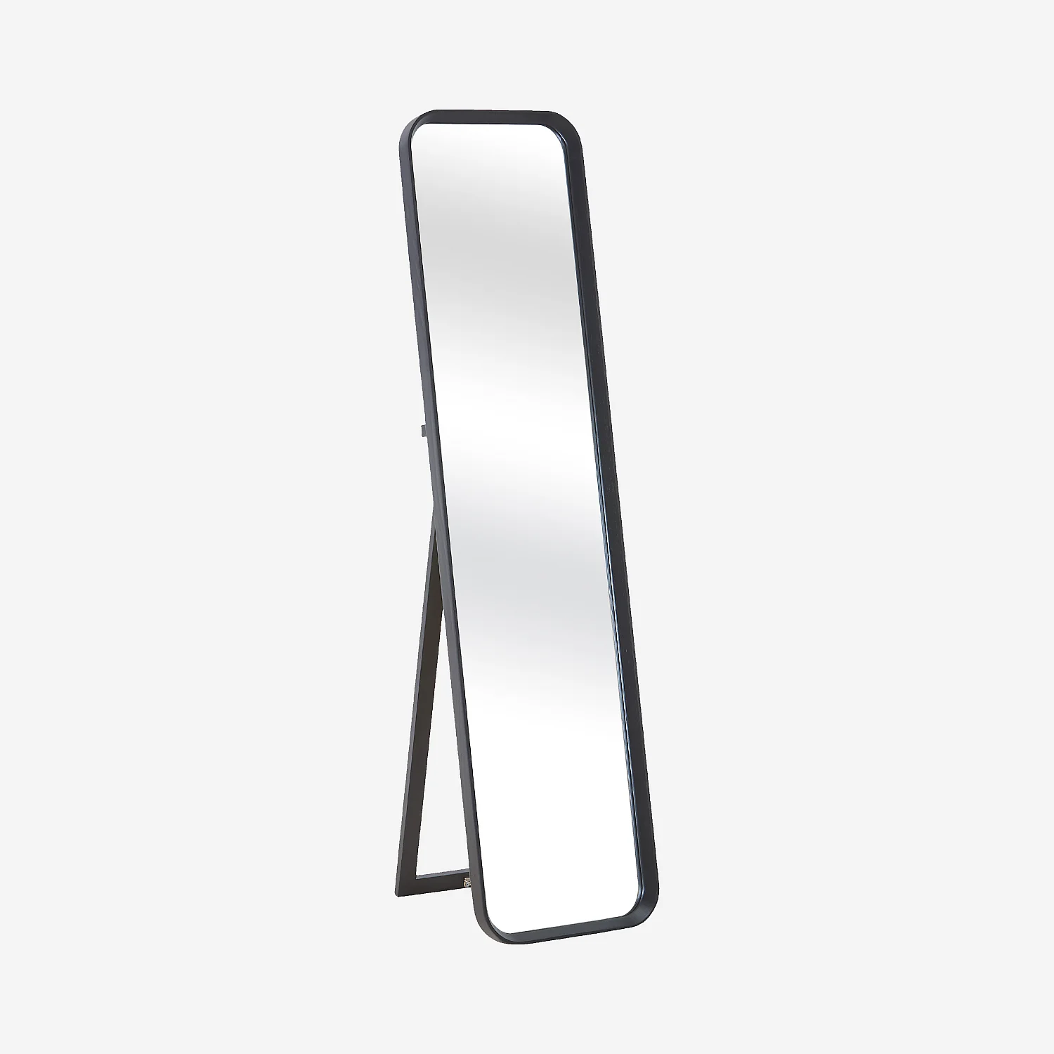 Miroir sur pied rectangulaire en chêne - 40 x 165 cm - Noir - 3