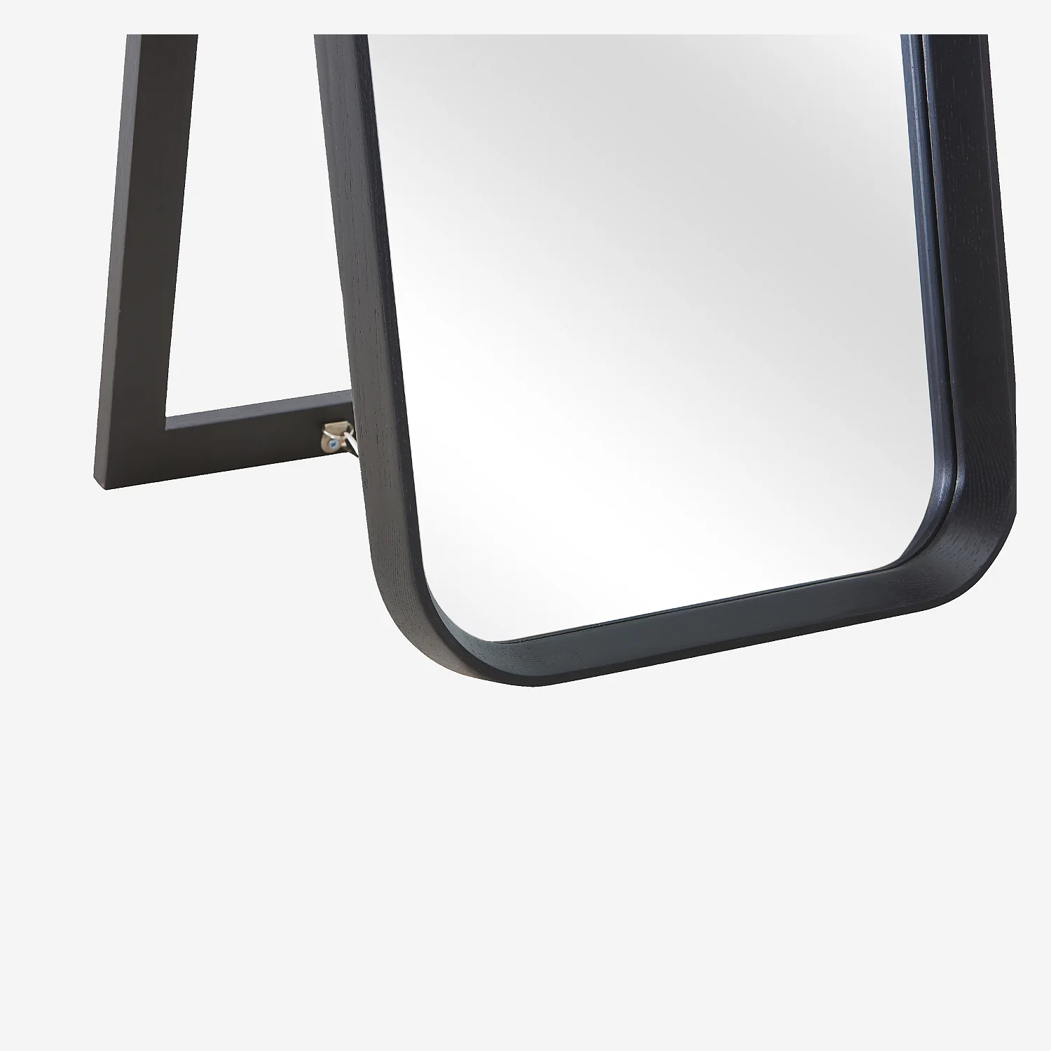 Miroir sur pied rectangulaire en chêne - 40 x 165 cm - Noir - 2