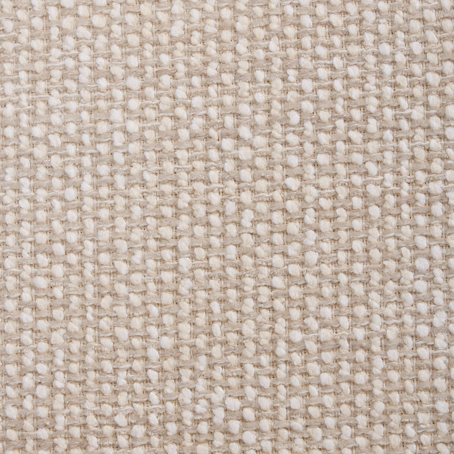 Fauteuil en tissu texturé et noyer massif avec accoudoirs - Crème mélangé - 4