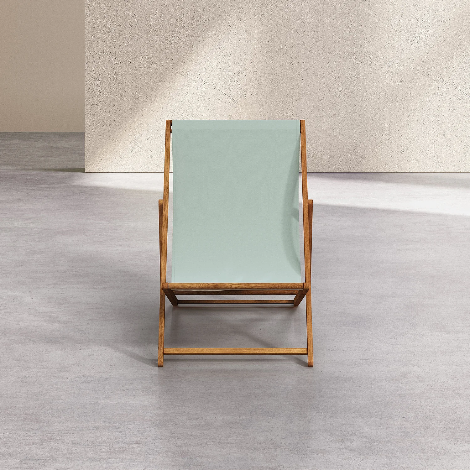 Chilienne en chêne et toile en coton - Vert céladon - 3