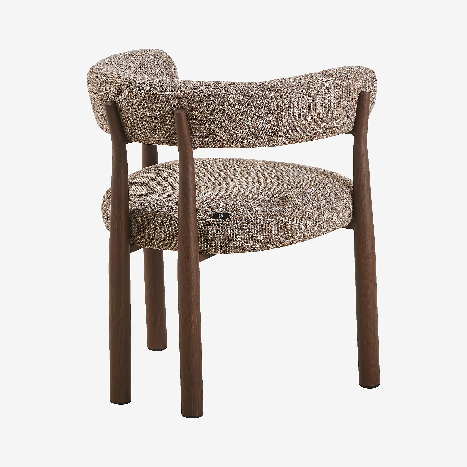 Lot de 2 chaises en tissu et métal finition noyer avec accoudoirs - Taupe - 5