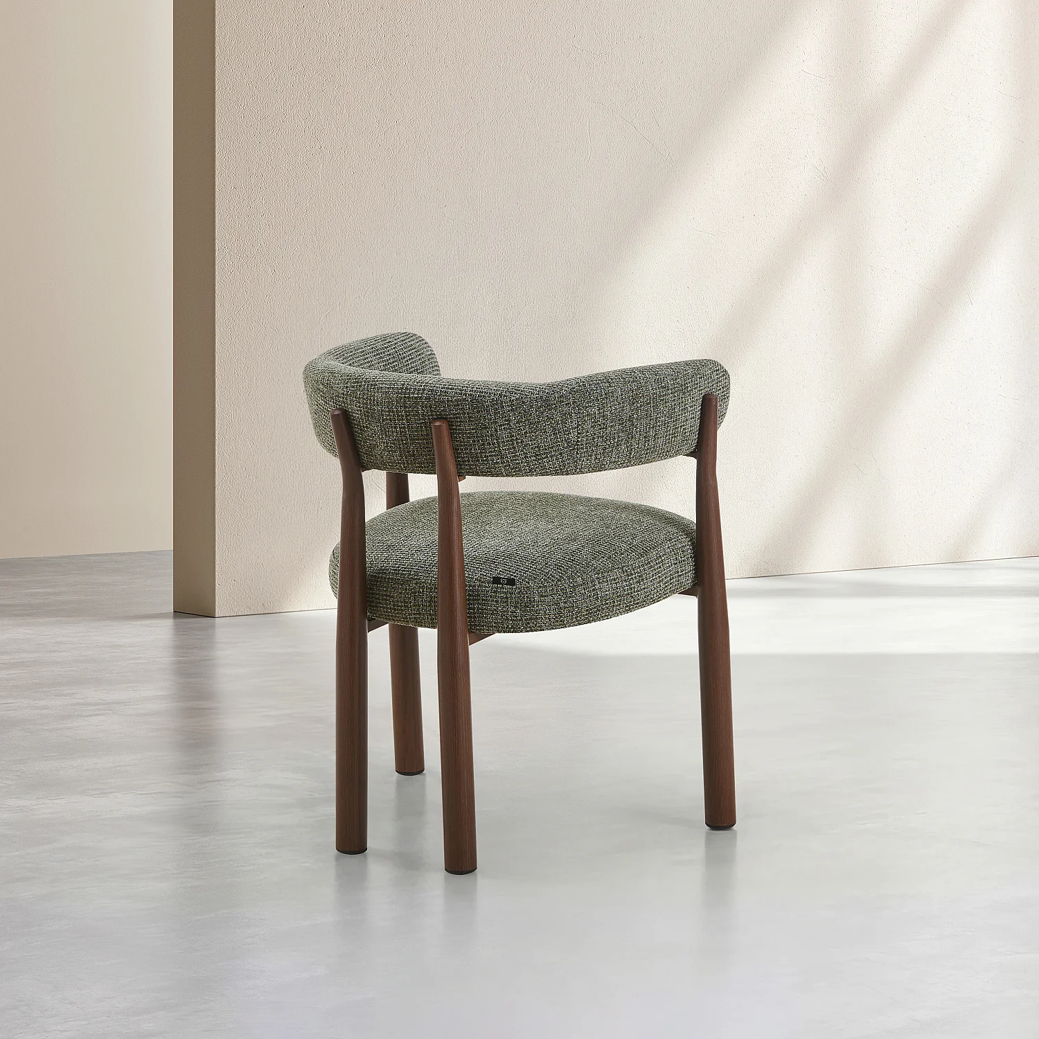 Lot de 2 chaises en tissu et métal finition noyer avec accoudoirs - Vert sapin - 4
