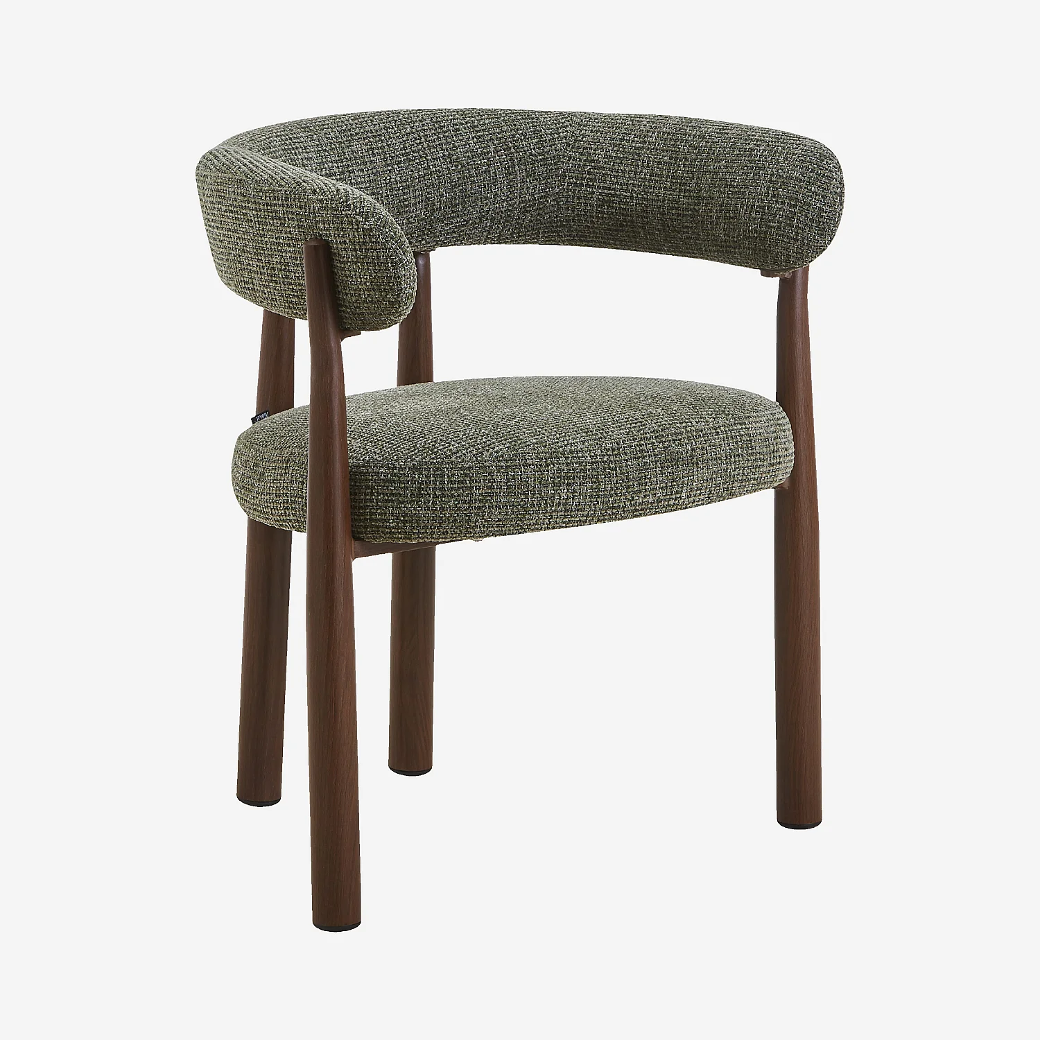 Lot de 2 chaises en tissu et métal finition noyer avec accoudoirs - Vert sapin - 4