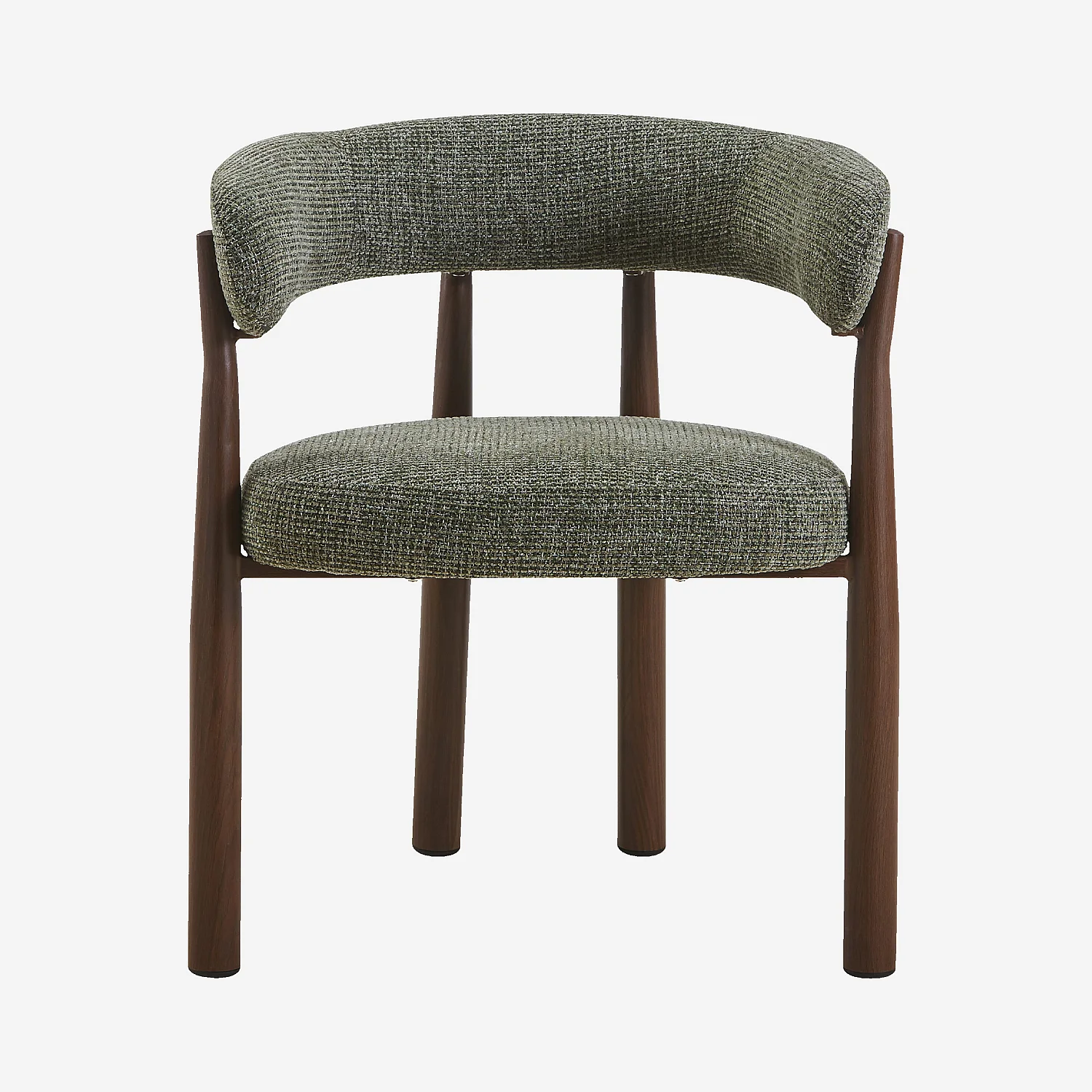Lot de 2 chaises en tissu et métal finition noyer avec accoudoirs - Vert sapin - 2