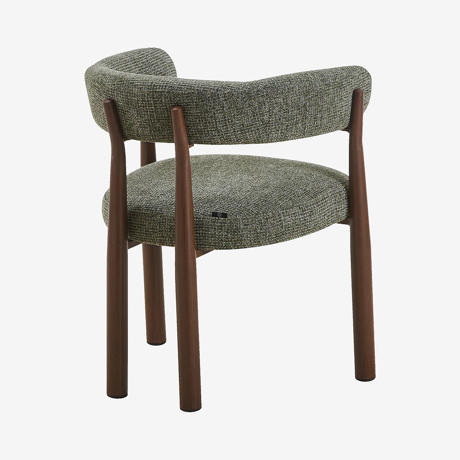 Lot de 2 chaises en tissu et métal finition noyer avec accoudoirs - Vert sapin - 5