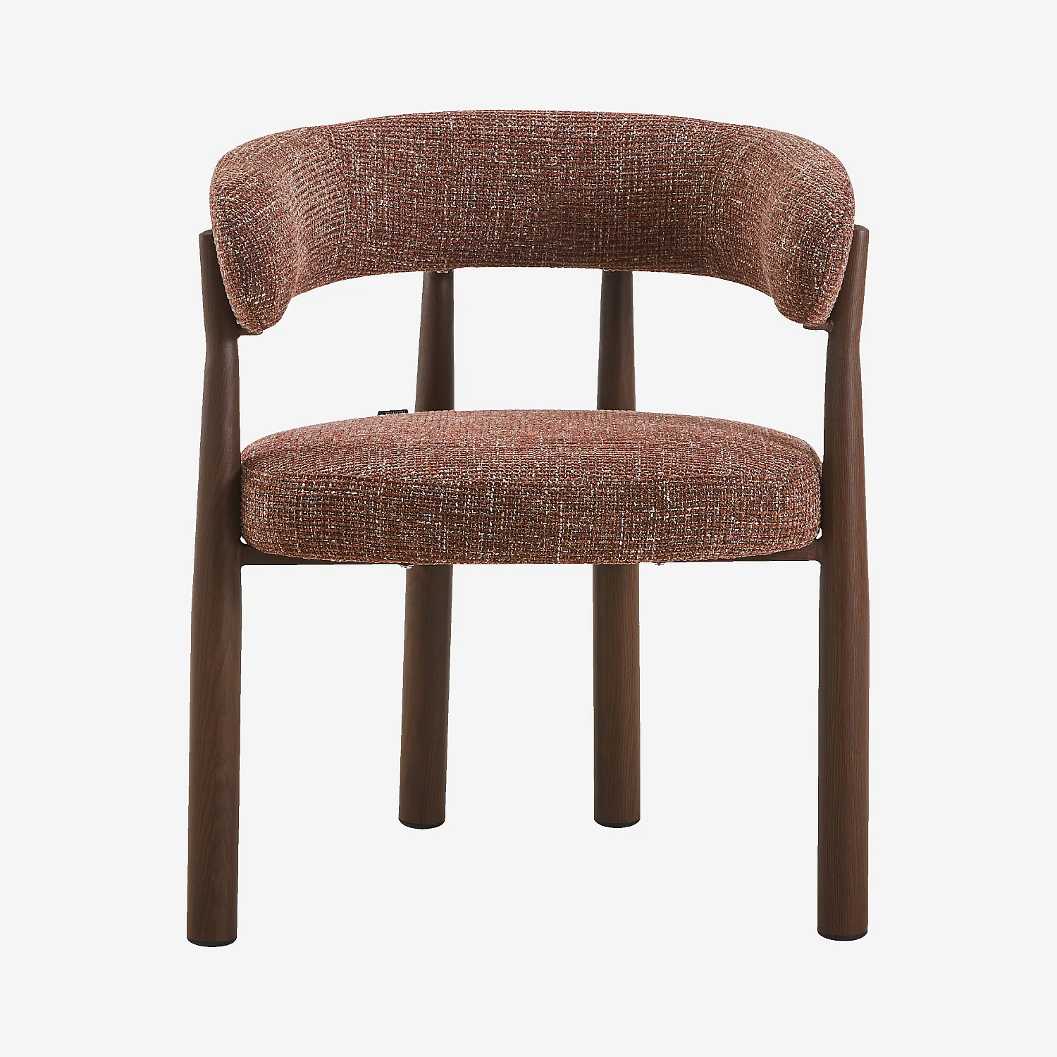 Lot de 2 chaises en tissu et métal finition noyer avec accoudoirs - Terracotta - 2