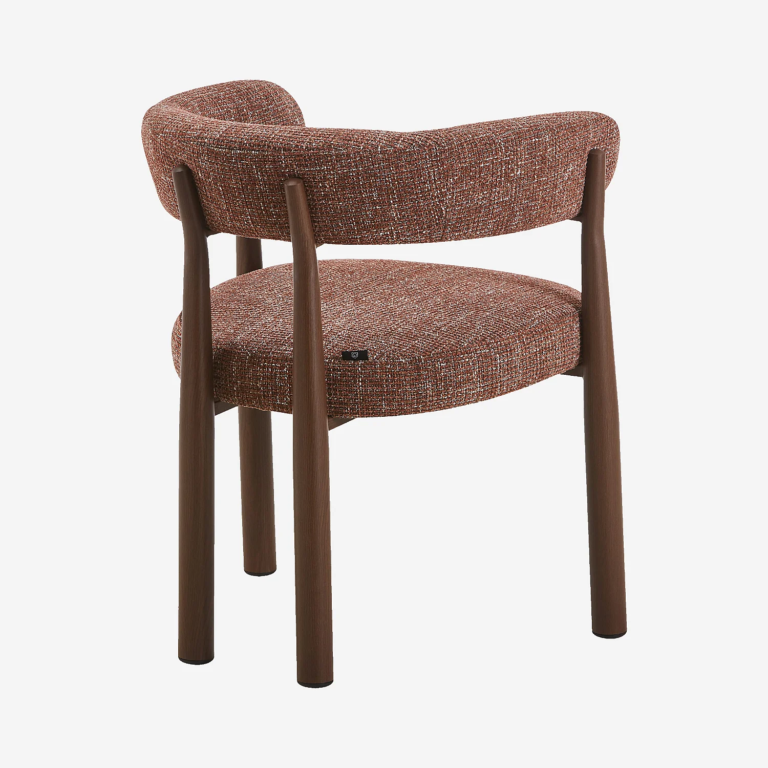 Lot de 2 chaises en tissu et métal finition noyer avec accoudoirs - Terracotta - 5