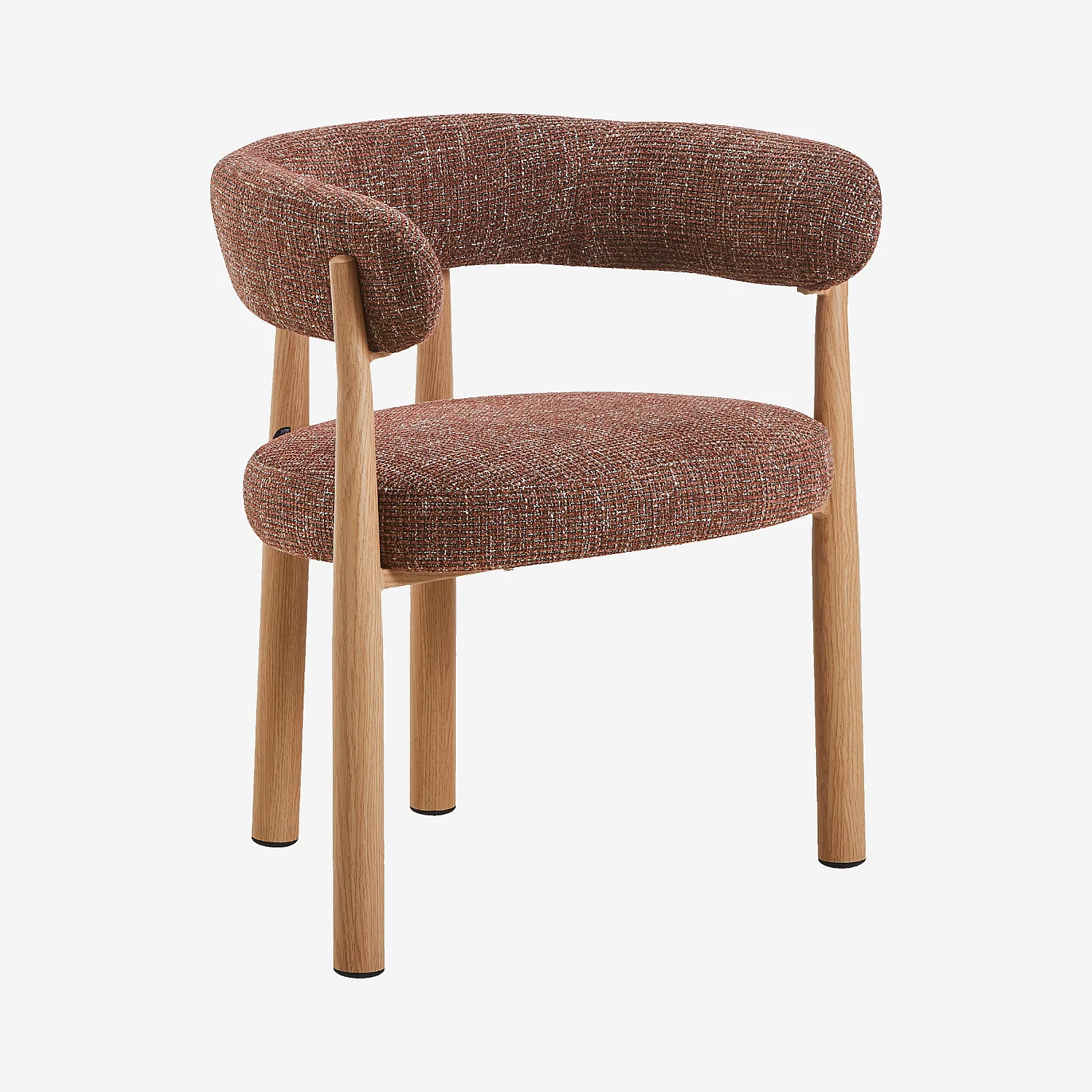 Lot de 2 chaises en tissu et métal finition chêne avec accoudoirs - Terracotta - 4