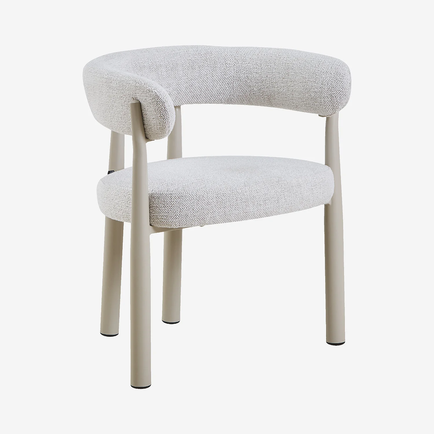 Lot de 2 chaises en tissu et métal crème avec accoudoirs - Ivoire - 4