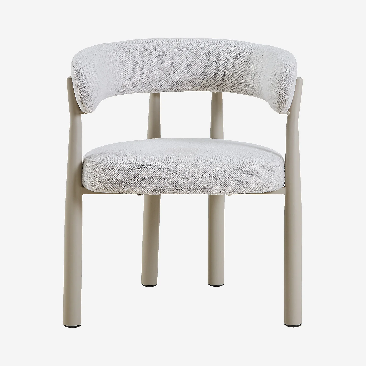 Lot de 2 chaises en tissu et métal crème avec accoudoirs - Ivoire - 2