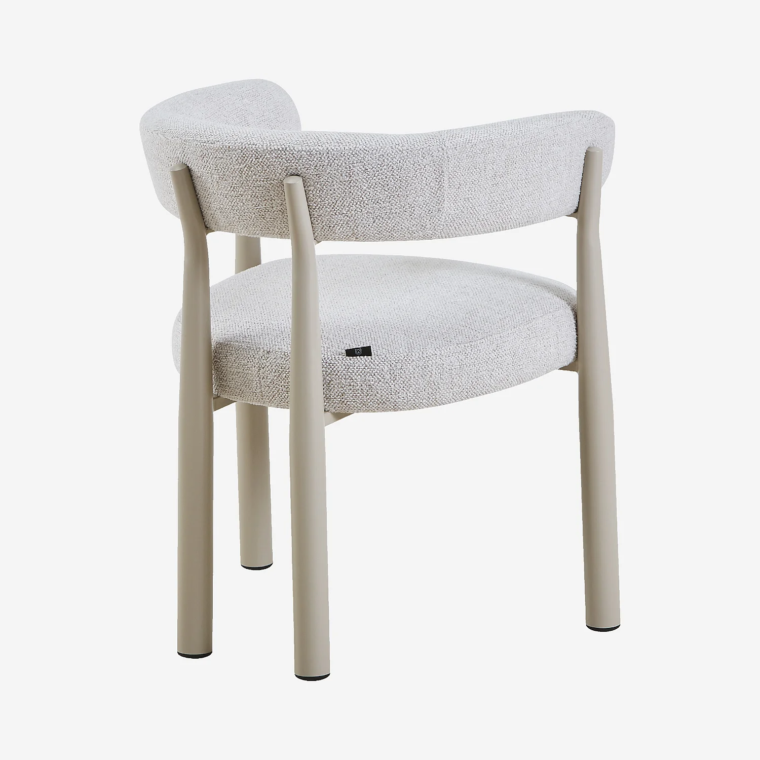 Lot de 2 chaises en tissu et métal crème avec accoudoirs - Ivoire - 5