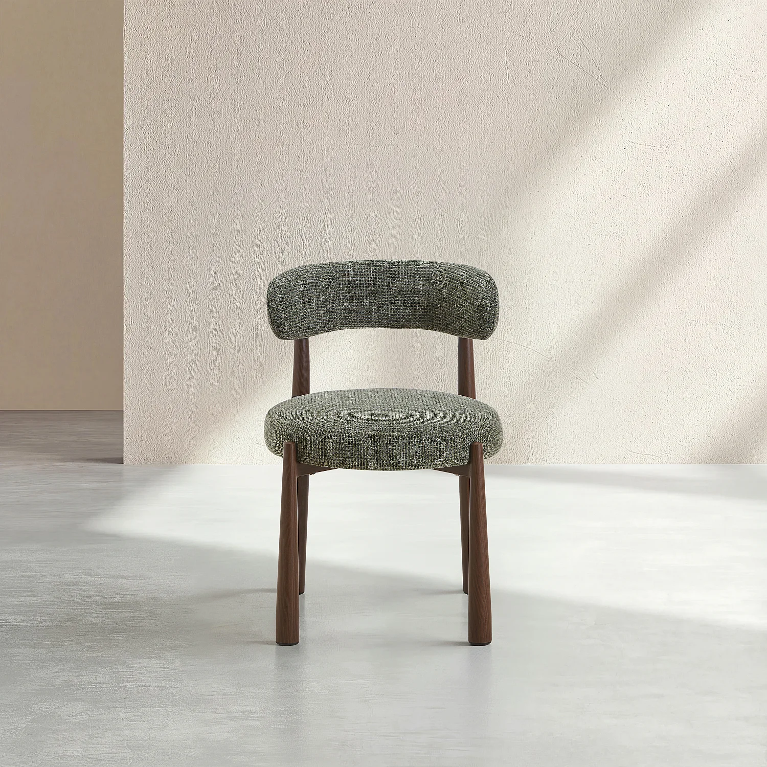 Lot de 2 chaises en tissu et métal finition noyer - Vert sapin - 2