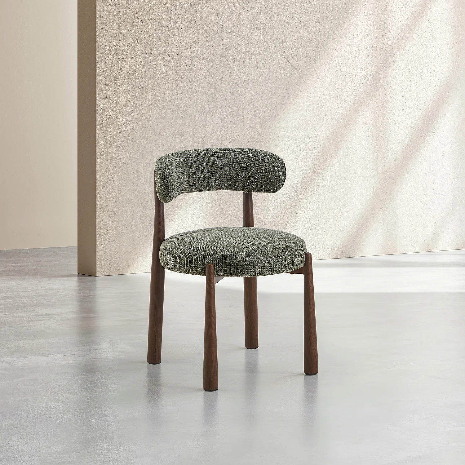 Lot de 2 chaises en tissu et métal finition noyer - Vert sapin - 5