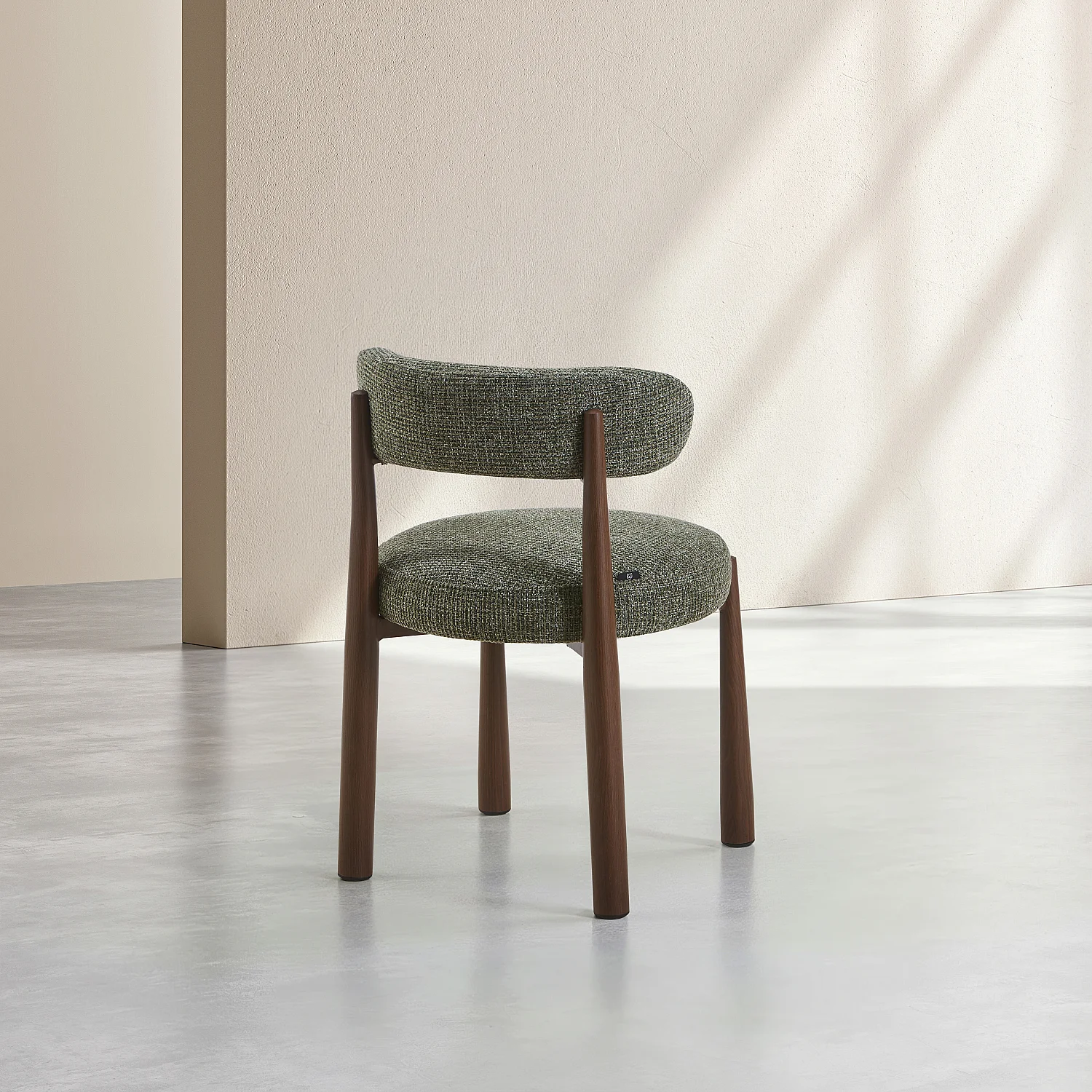 Lot de 2 chaises en tissu et métal finition noyer - Vert sapin - 4