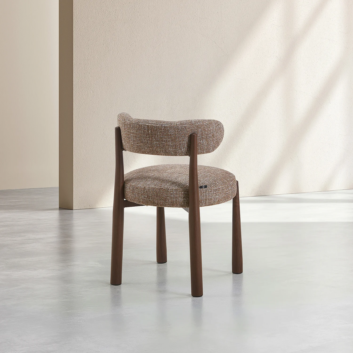 Lot de 2 chaises en tissu et métal finition noyer - Taupe - 4