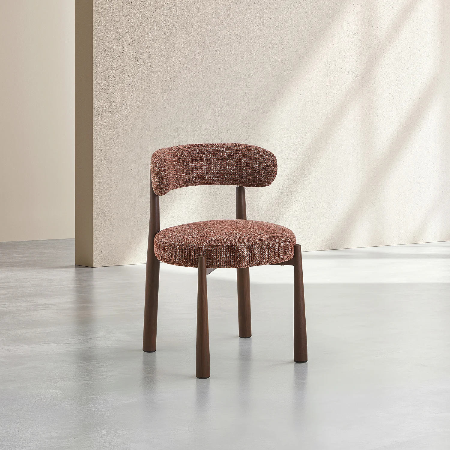 Lot de 2 chaises en tissu et métal finition noyer - Terracotta - 5