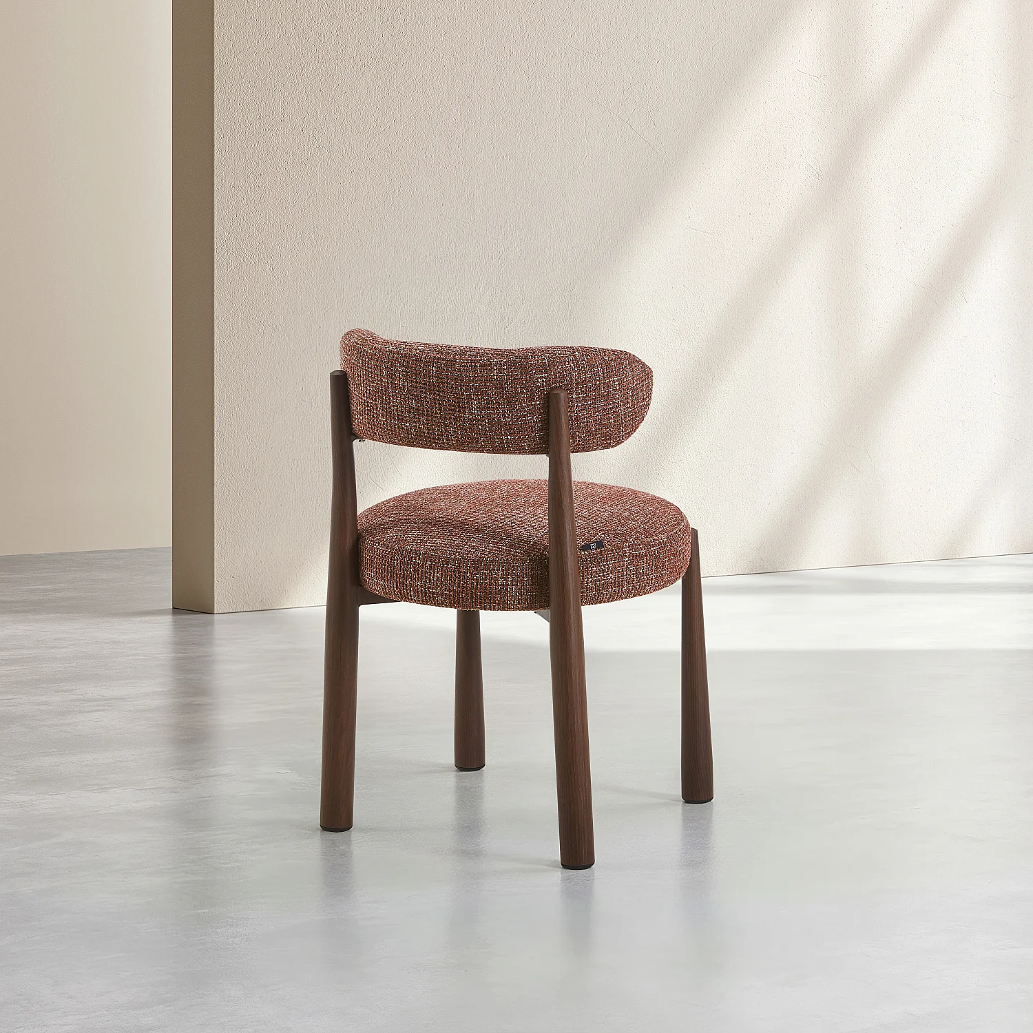 Lot de 2 chaises en tissu et métal finition noyer - Terracotta - 4