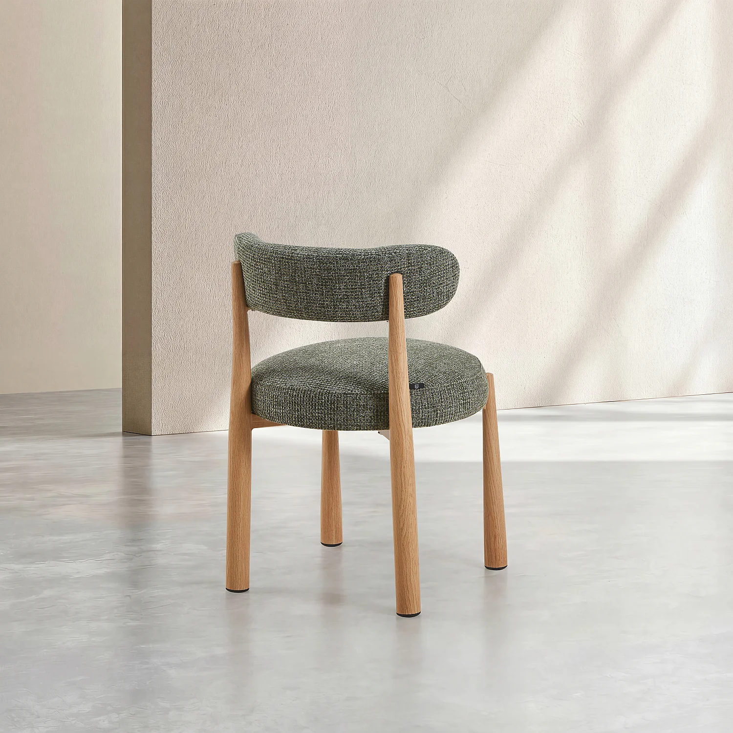 Lot de 2 chaises en tissu et métal finition chêne - Vert sapin - 4