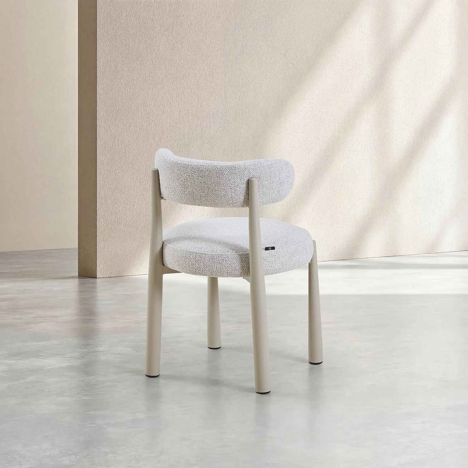 Lot de 2 chaises en tissu et métal crème - Ivoire - 4