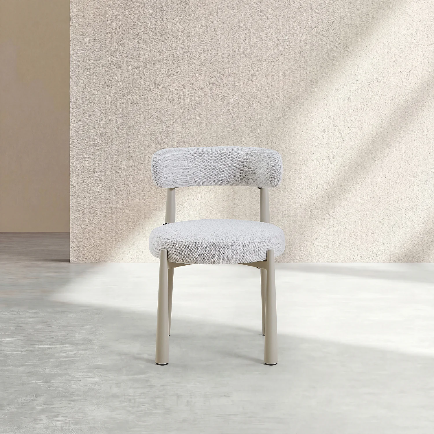 Lot de 2 chaises en tissu et métal crème - Ivoire - 2