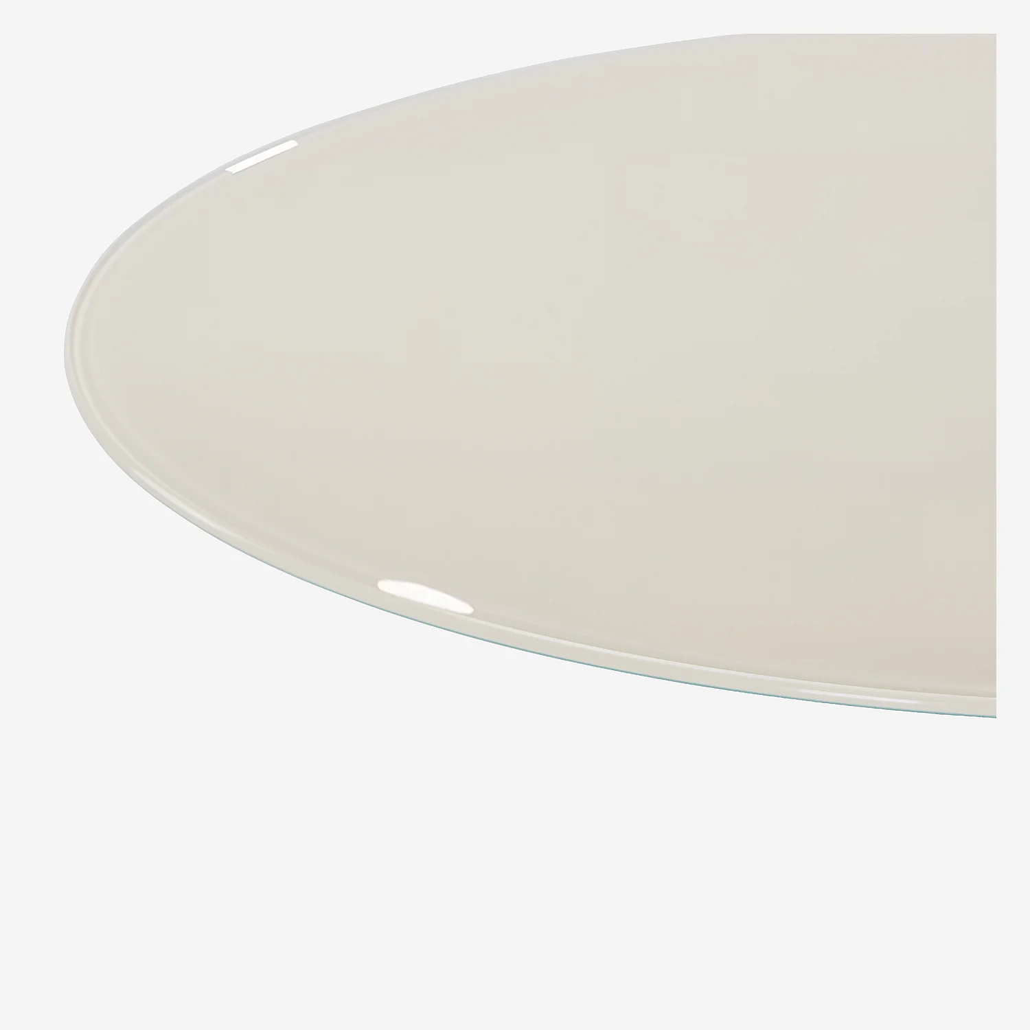 Table ronde en métal et verre trempé - Beige - 2