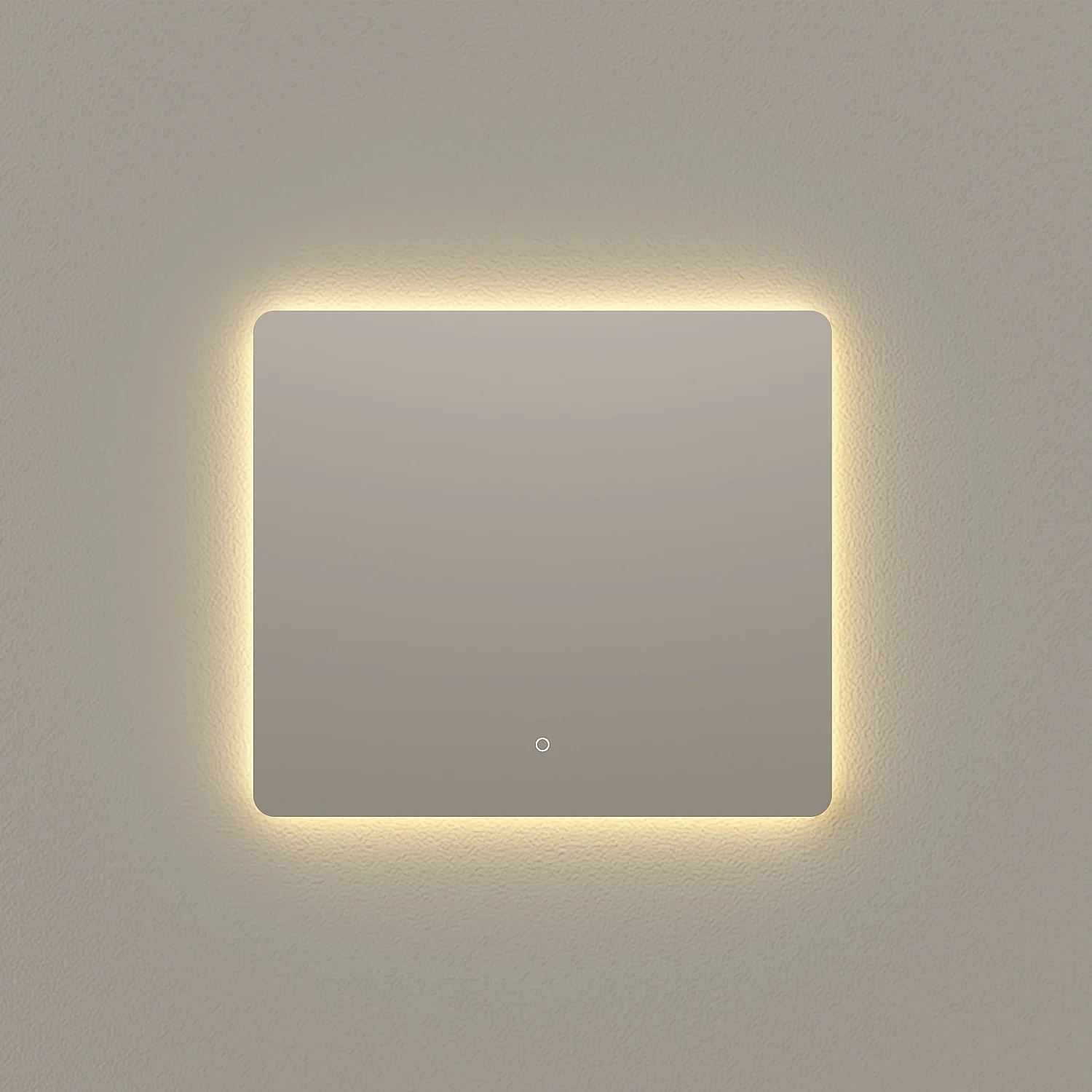 Miroir rectangulaire de salle de bain antibuée avec LED rétroéclairée - 80 x 70 cm - 4