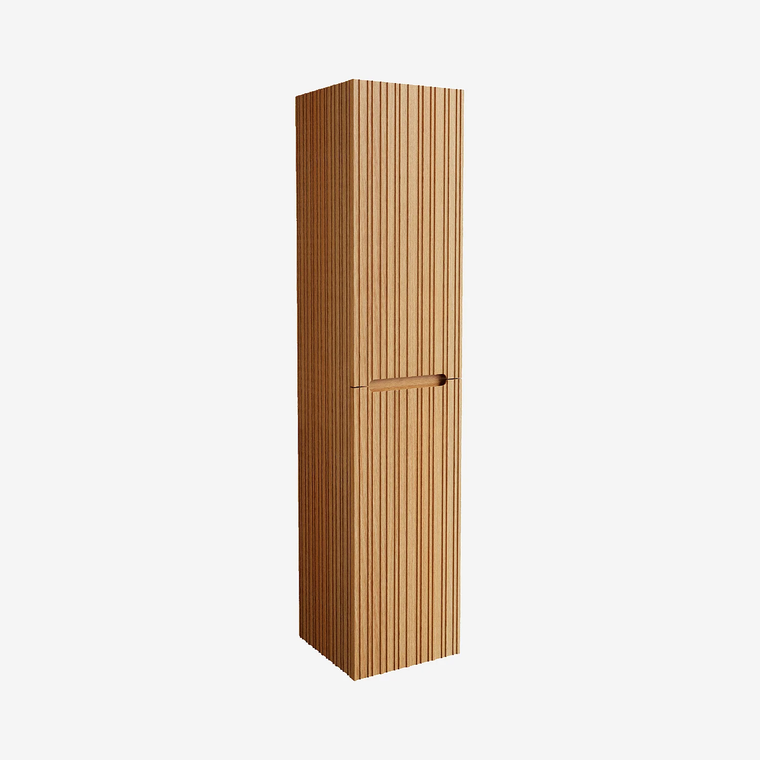 Hängender Badschrank mit 2 Türen mit Eichenfinish - Natur - 3