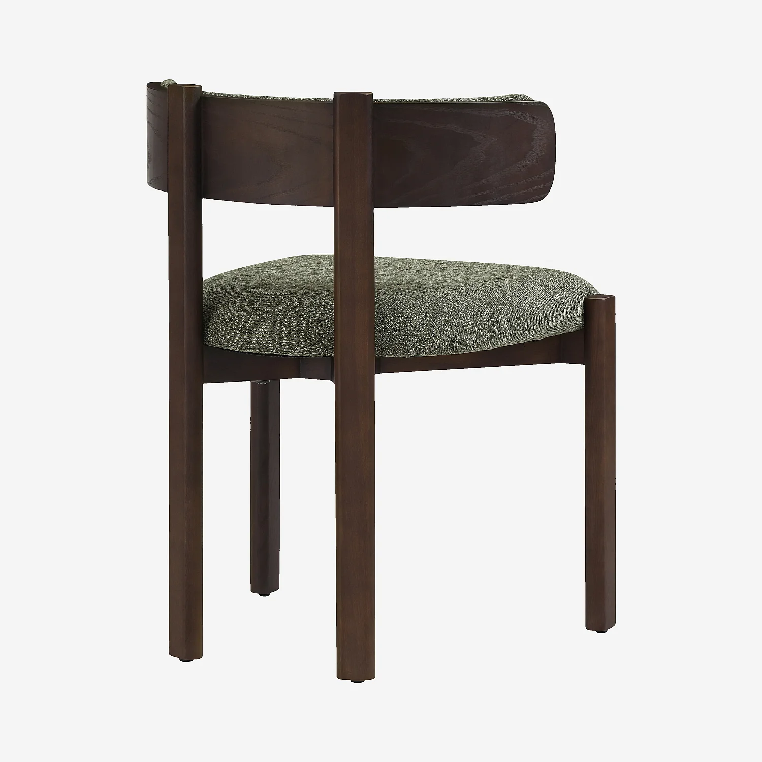 Lot de 2 chaises en tissu et bois massif finition noyer - Vert kaki - 4