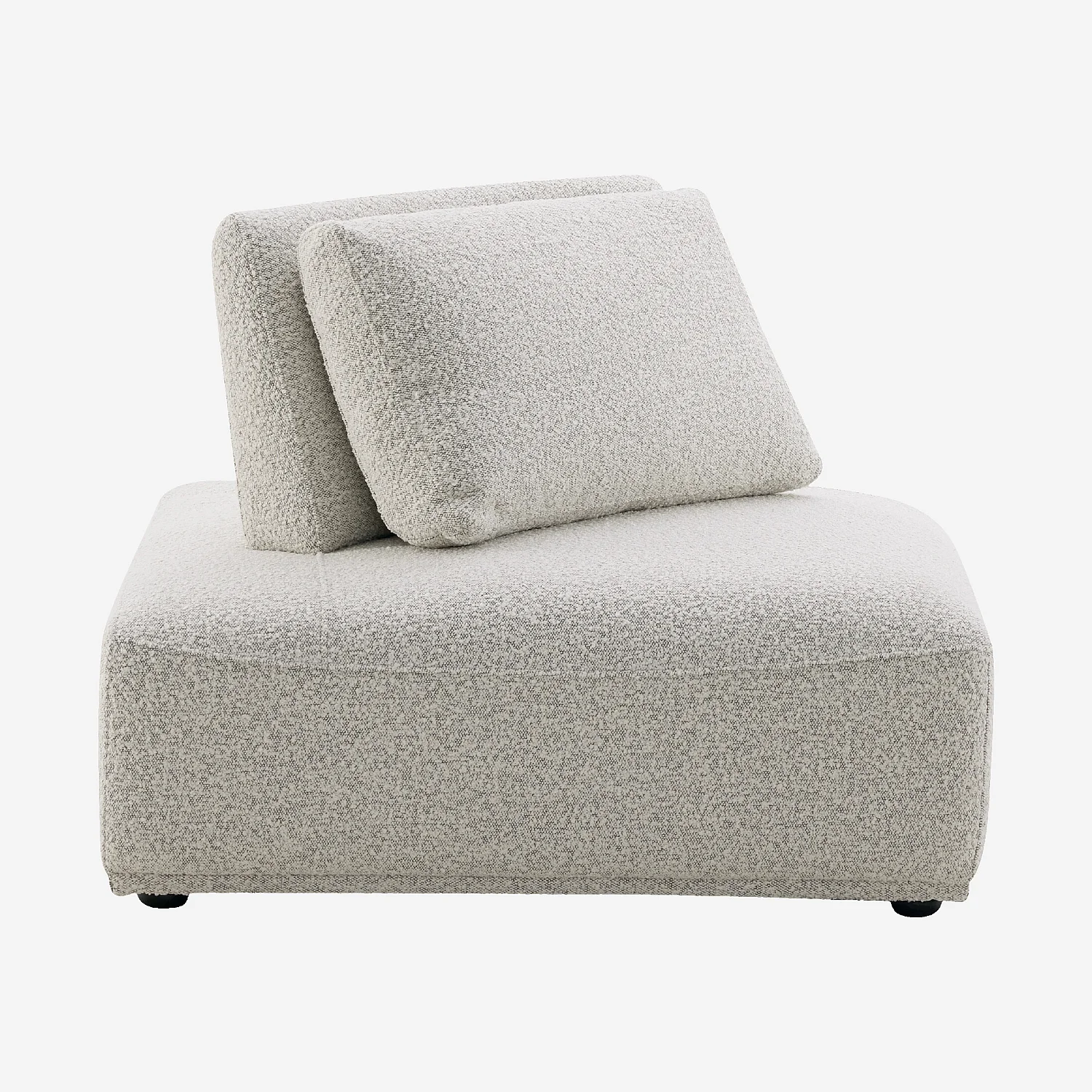 Fauteuil d'angle en tissu bouclette avec dossier avance-recule - Gris perle - 5
