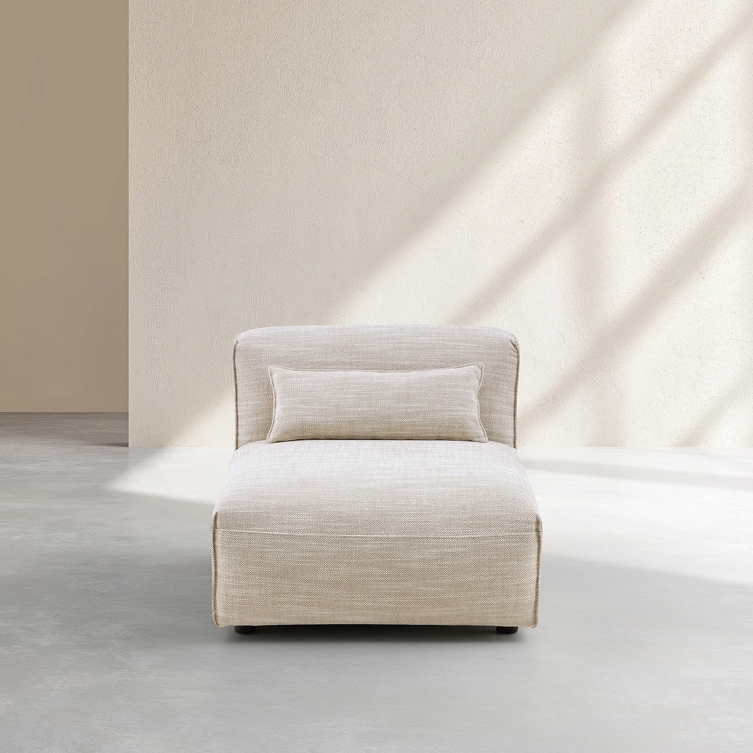 Lav stol uden armlæn i Stof - Beige mélangé - 3