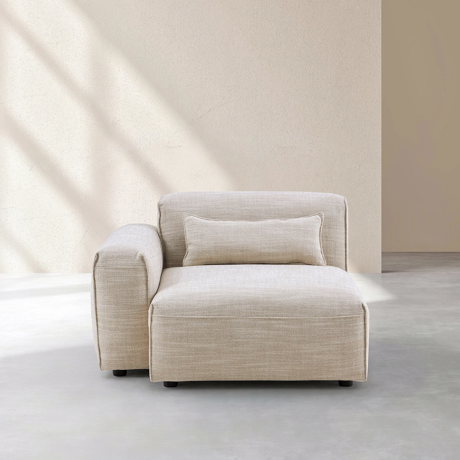 Vänster hörnmodul i Tyg - Beige melerad - 3