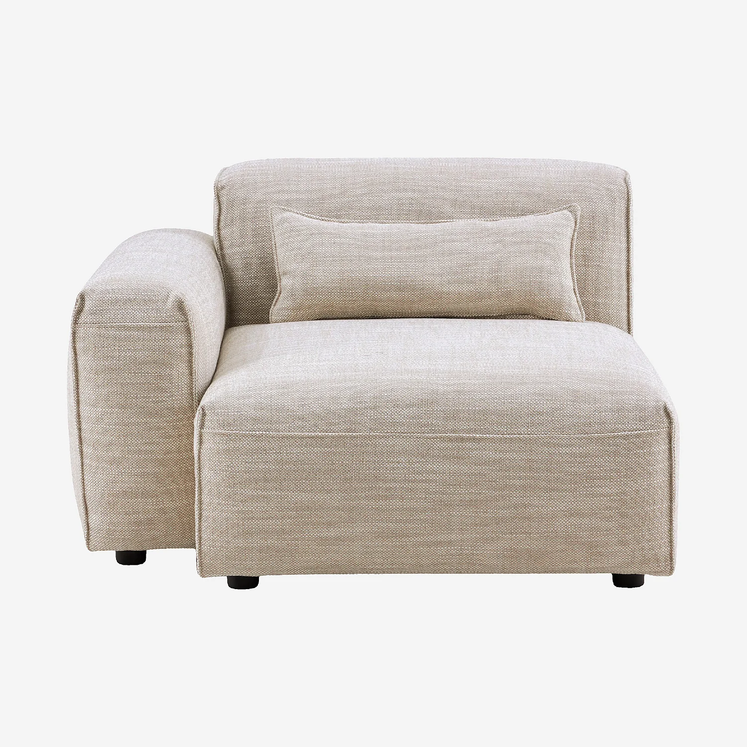Module d'angle gauche en tissu - Beige mélangé - 1
