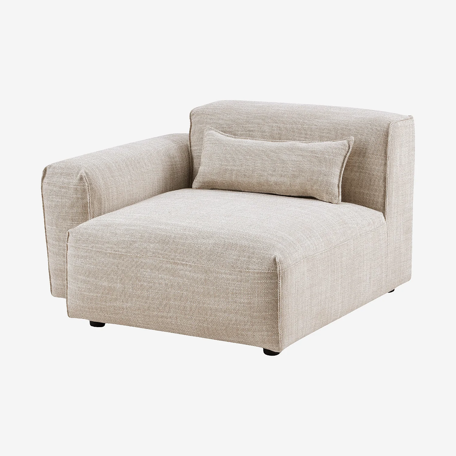 Module d'angle gauche en tissu - Beige mélangé - 2