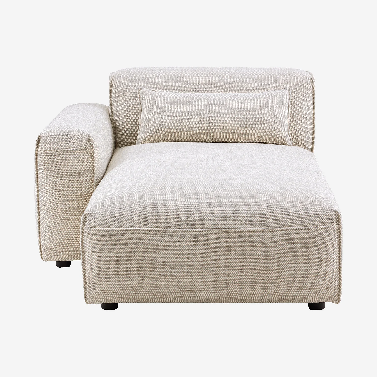 Chaise longue angolare sinistra in tessuto - Beige mélange - 2
