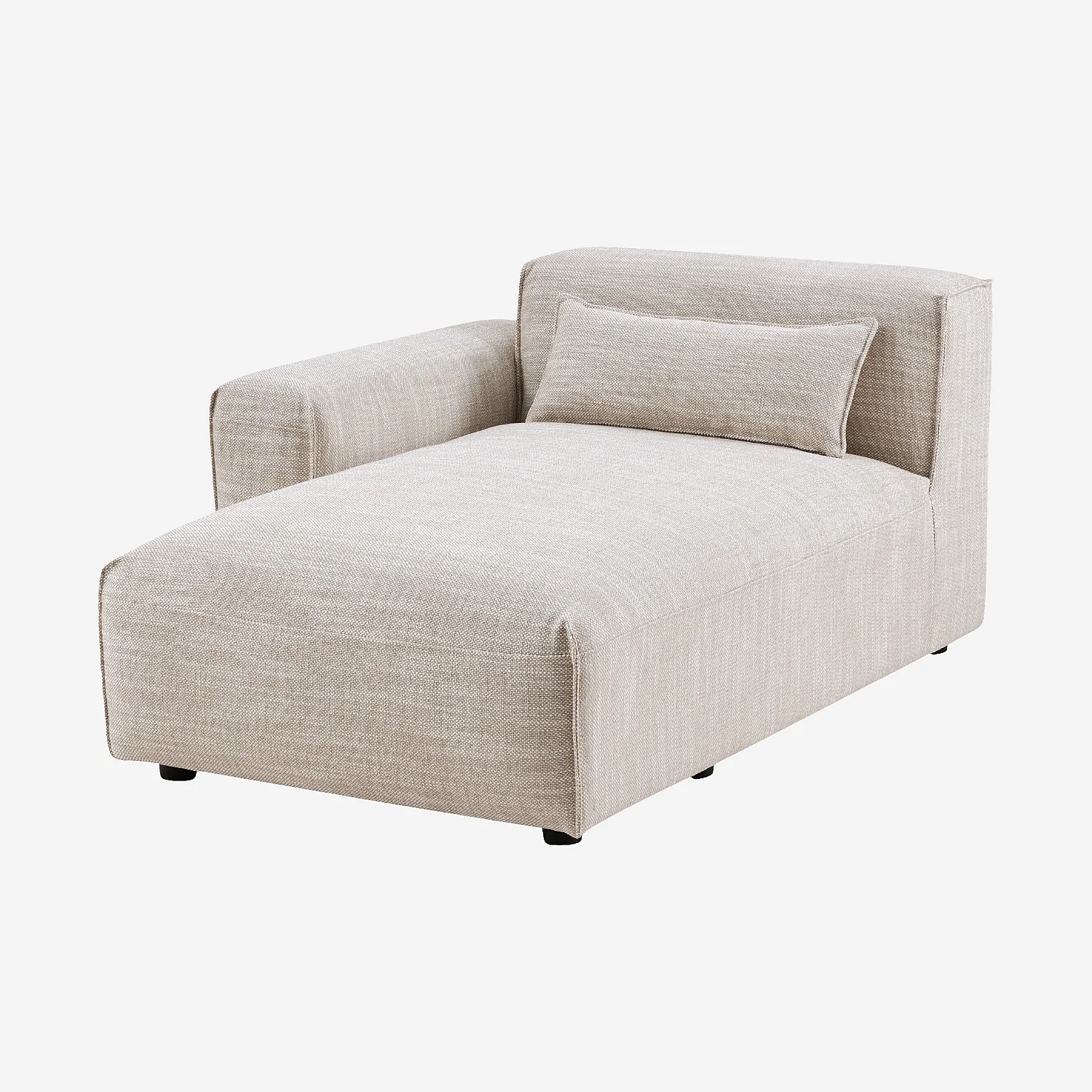 Chaise longue angolare sinistra in tessuto - Beige mélange - 1