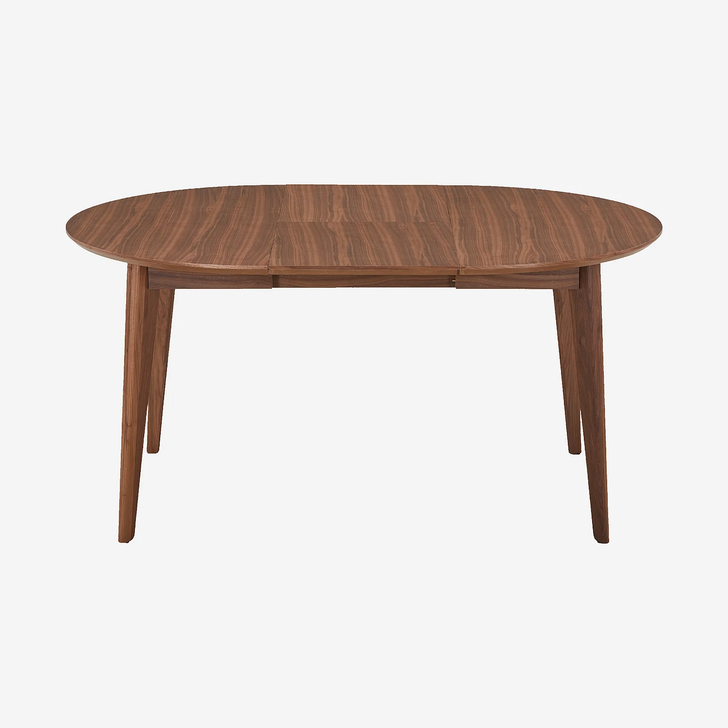 Table à manger ronde extensible en noyer - Naturel foncé - 6