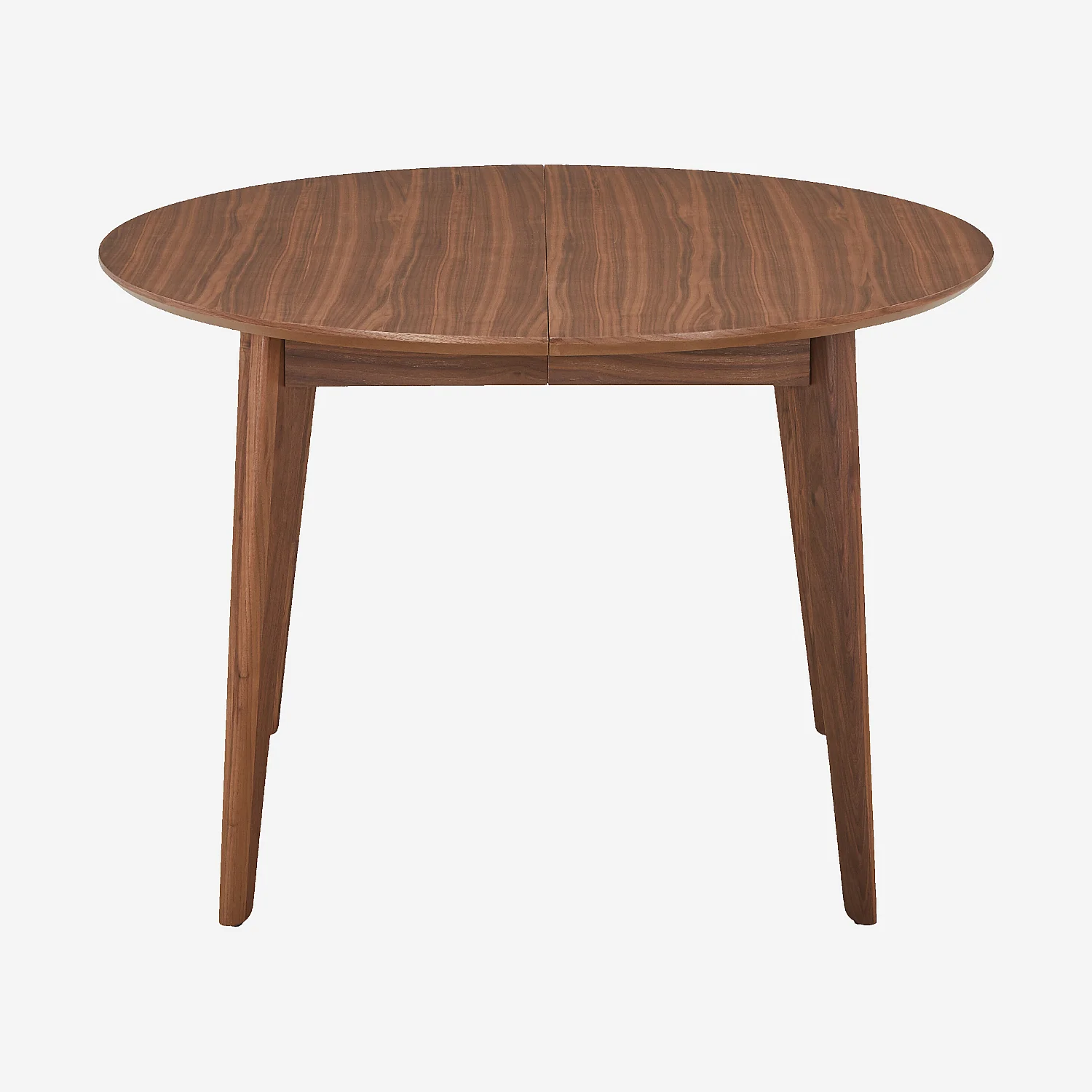 Table à manger ronde extensible en noyer - Naturel foncé - 1