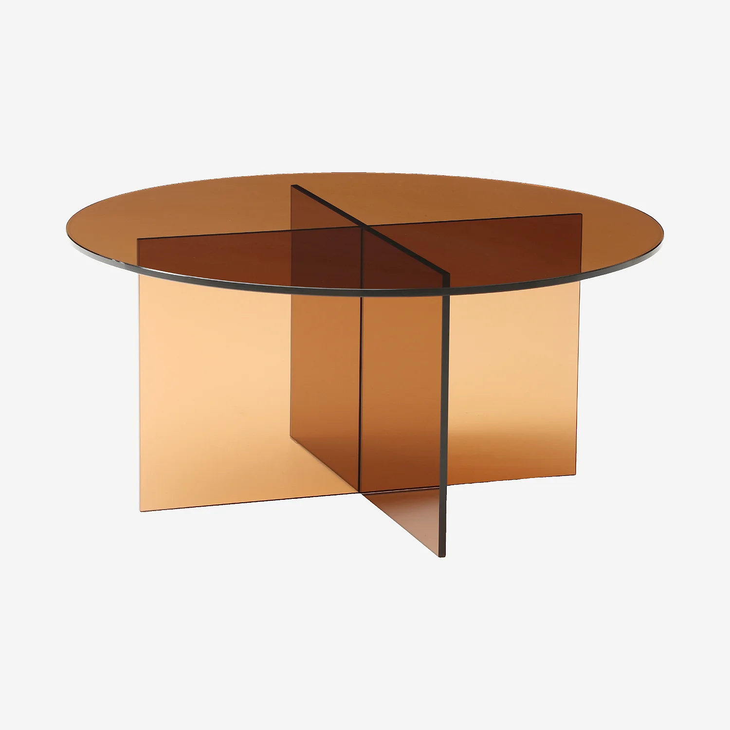Table basse ronde en verre trempé - Marron ambré - Design by Céline Mognon Fichet - 3