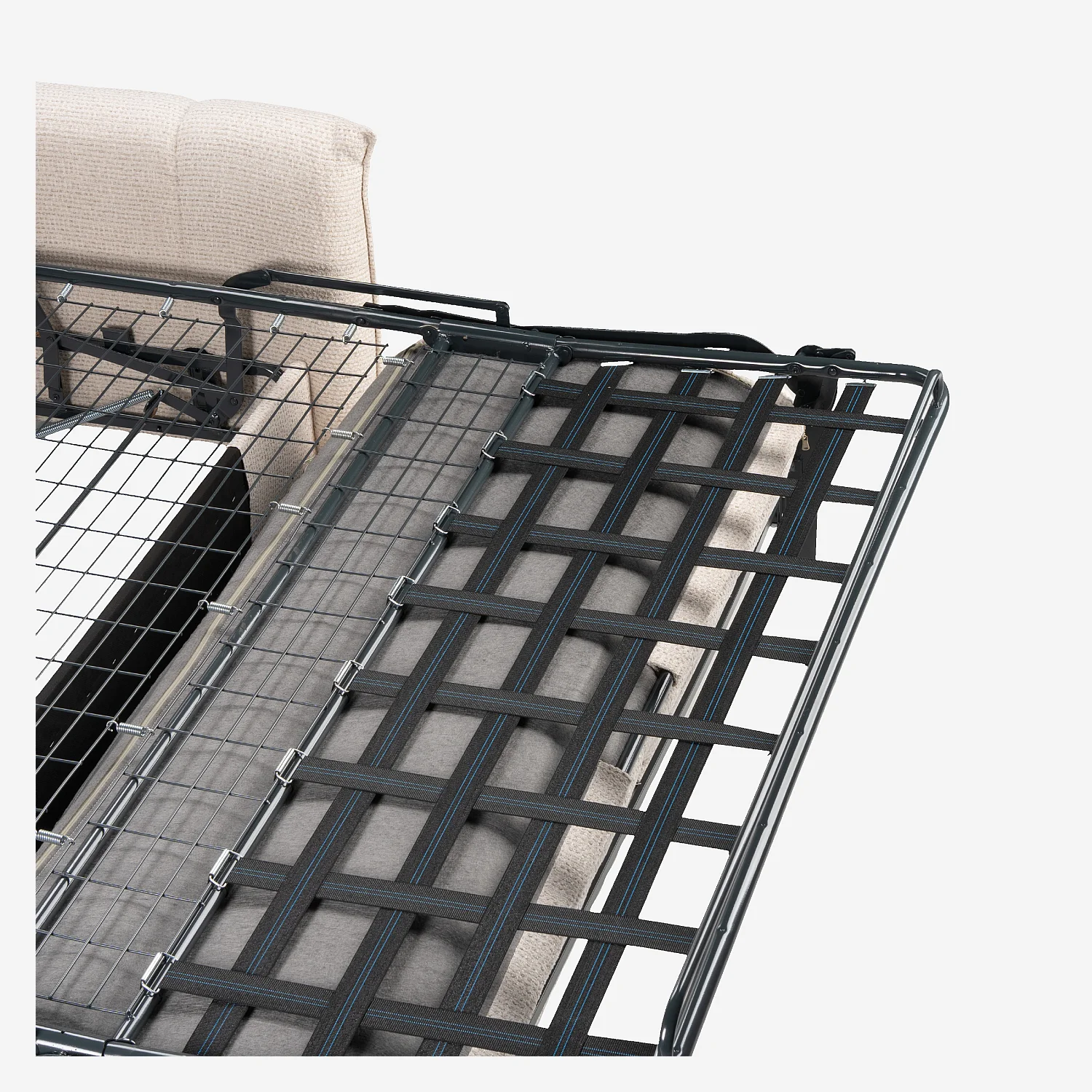 Canapé convertible 3 places - Couchage 160 cm - Matelas 13 cm - Tissu texturé Oria - Marron - 6