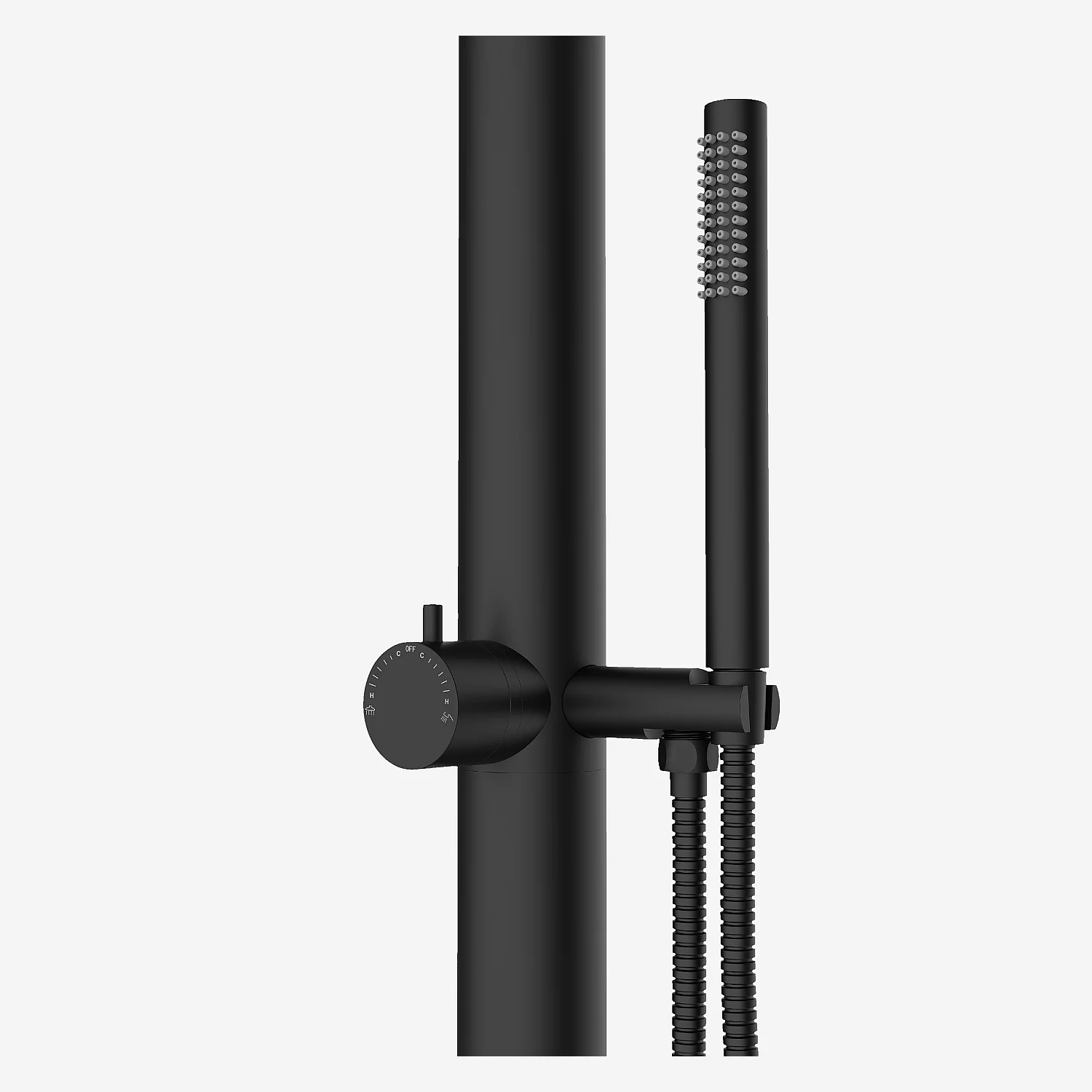 Doccia walk-in da esterno in acciaio inox - Nero opaco - 5